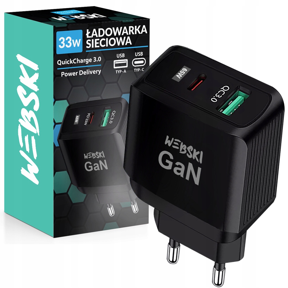 

GaN Ładowarka 2X Usb/usb-c Pd Qc 33W Webski