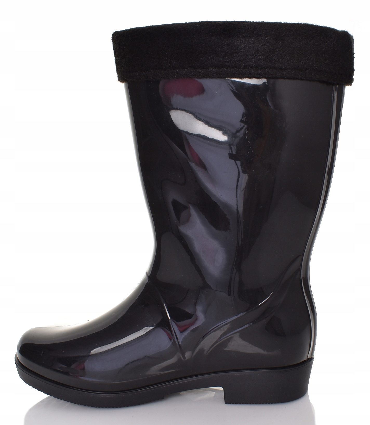 KALOSZE OCIEPLANE CIEPŁE KOZAKI CZARNE