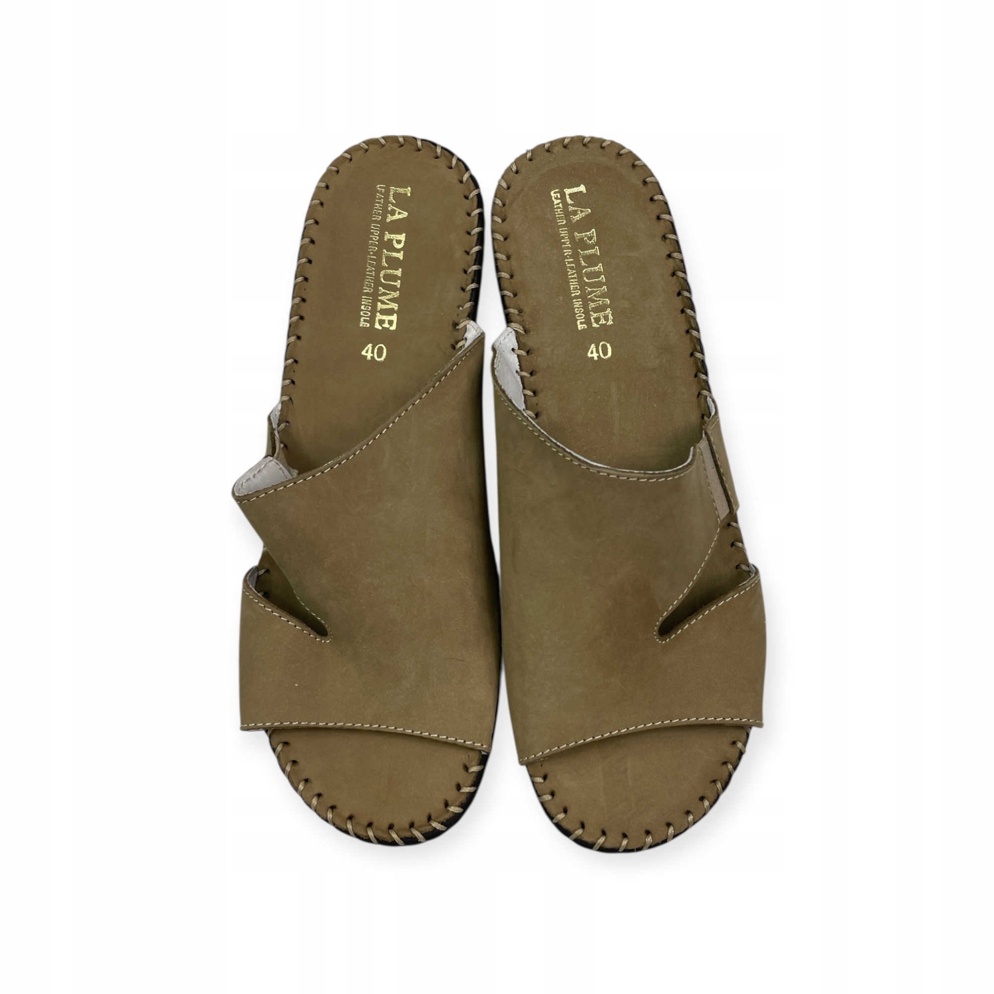 La Plume – Dámské kožené nazouváky, velikost 40