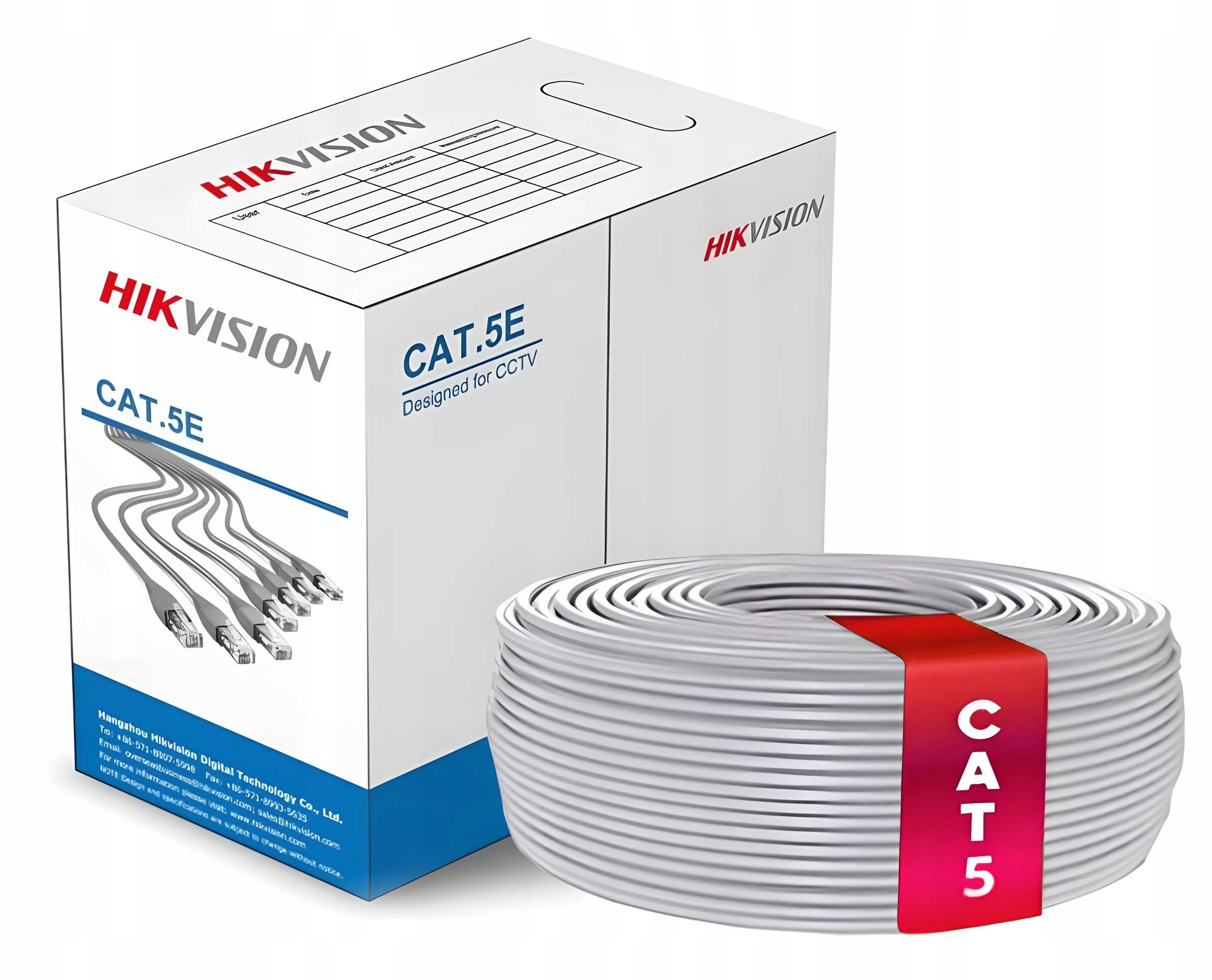 Kábel Utp Krútená dvojlinka Hikvision Cat 5E 305 m 100 % Meď DS-PL-5E