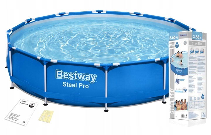 Bazén zahradní rámový 366x76 Bestway Steel Pro 56706 6473 l, sada 3v1