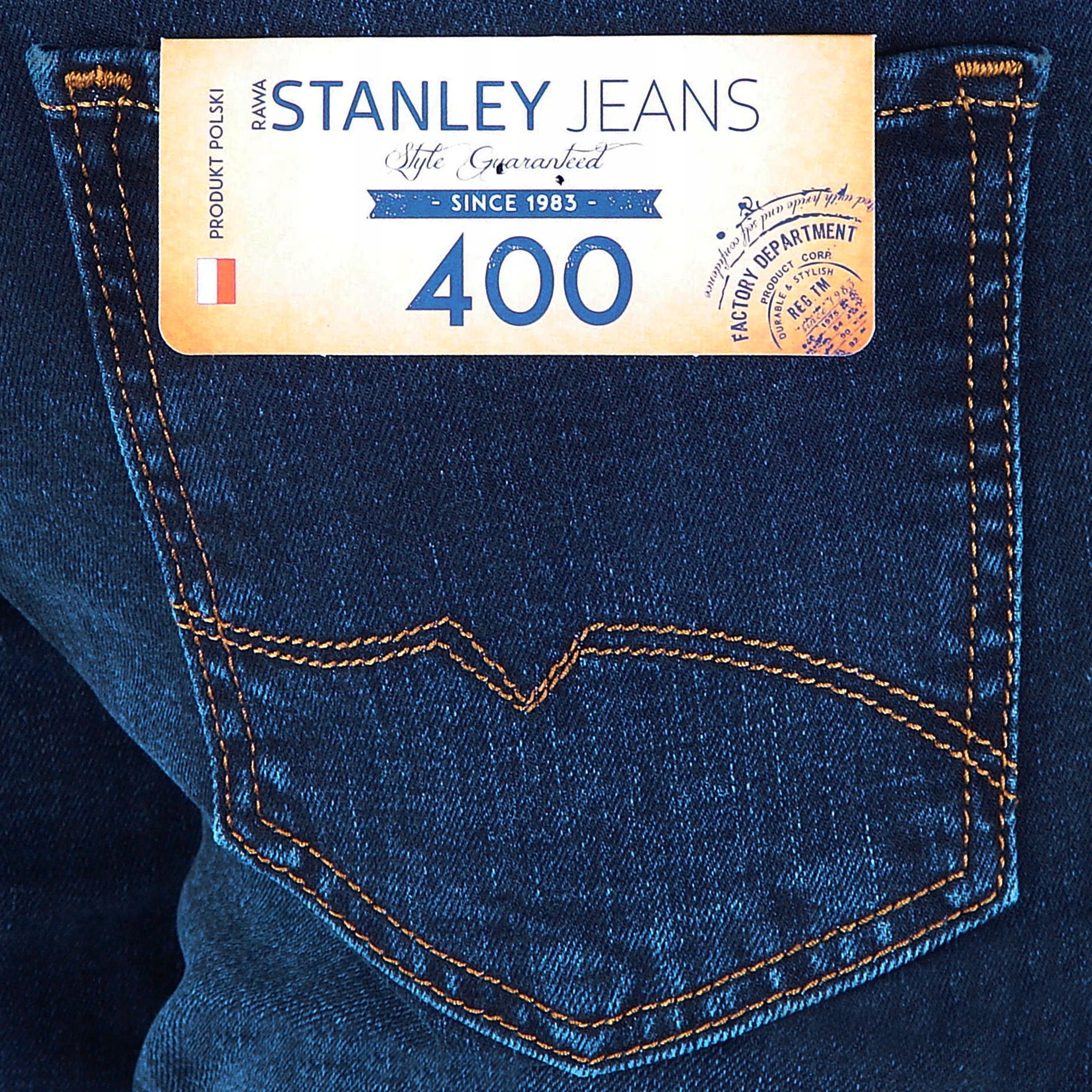 SPODNIE MĘSKIE STANLEY 400/204 W33 L34 W88 cm Odcień granatowy