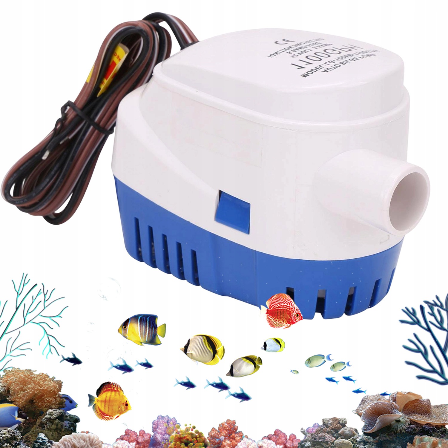 Pompa Bilge Automatyczna 12V 1100GPH Cicha Cichy Silnik Bez Drgan I Hałasu