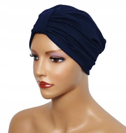 

Turban Emma 20 granatowa gotowa chusta na głowę