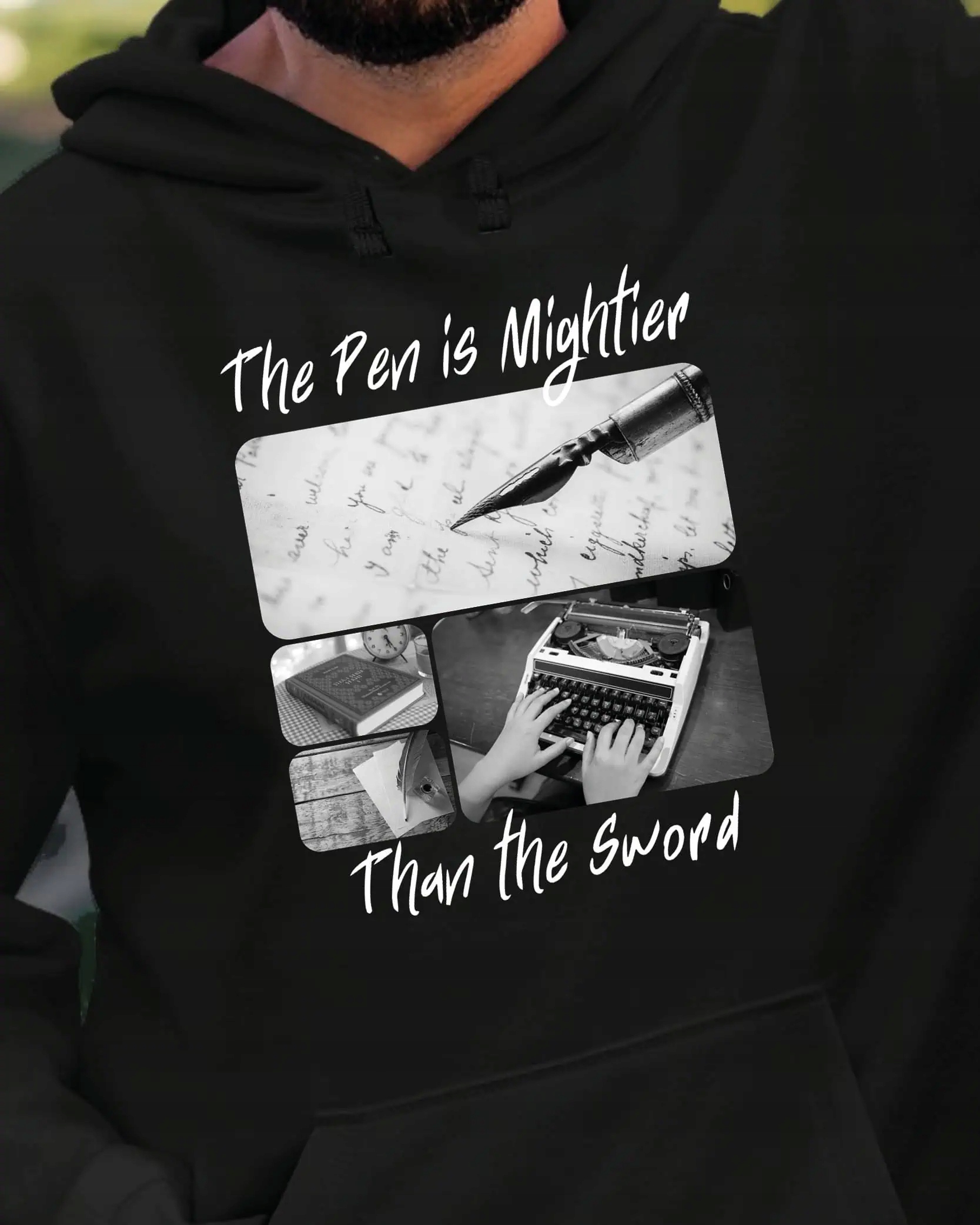 Mikina s kapucí Dárek pro spisovatele Umělecký cyklista Černá XL