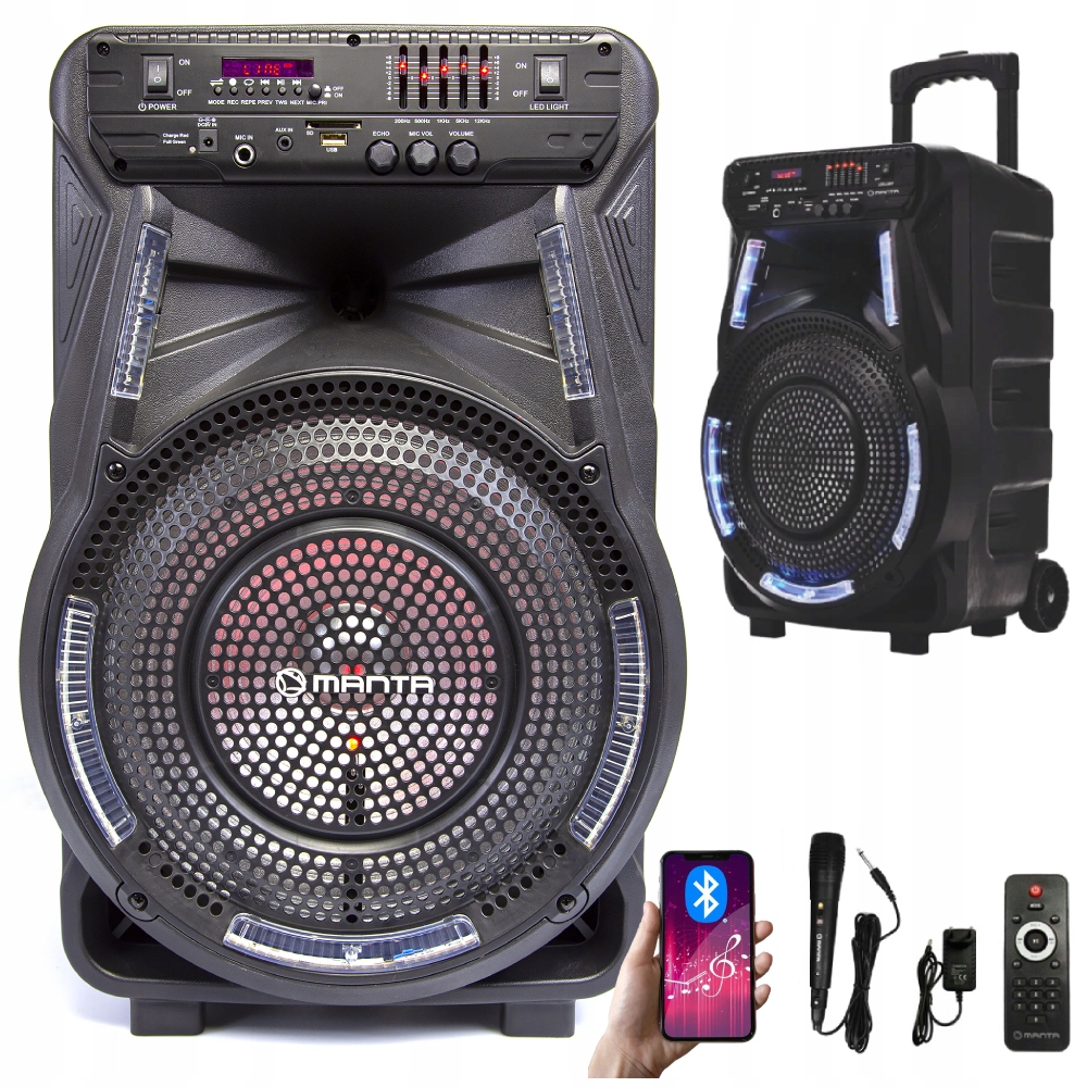 

Głośnik Karaoke z mikrofonem, radiem Manta SPK5033