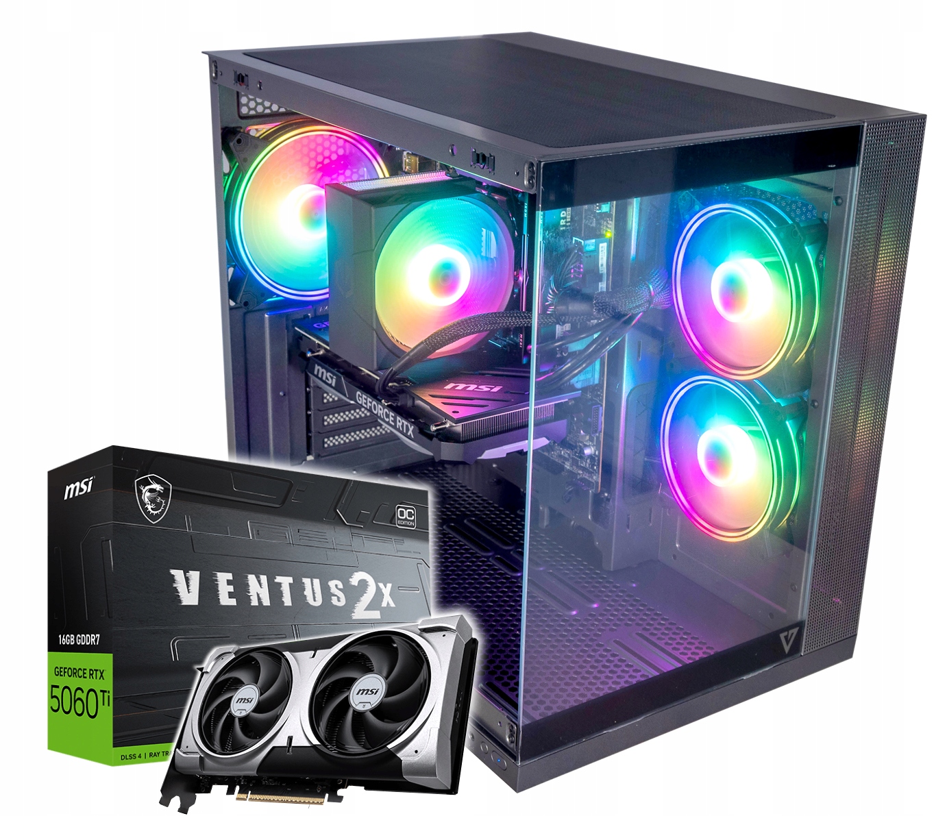 Komputer Volcano i7-14700kf SSD1TB 128GB RTX5060Ti 16GB Wifi Woda