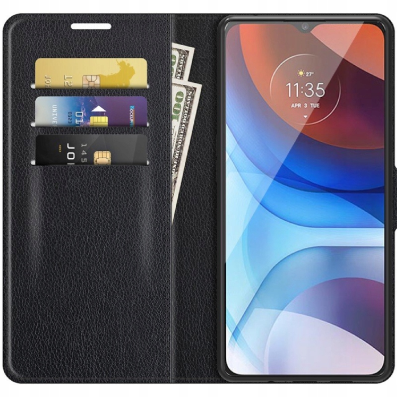

Etui Z Klapką Portfel Litchi Do Moto E7 Power