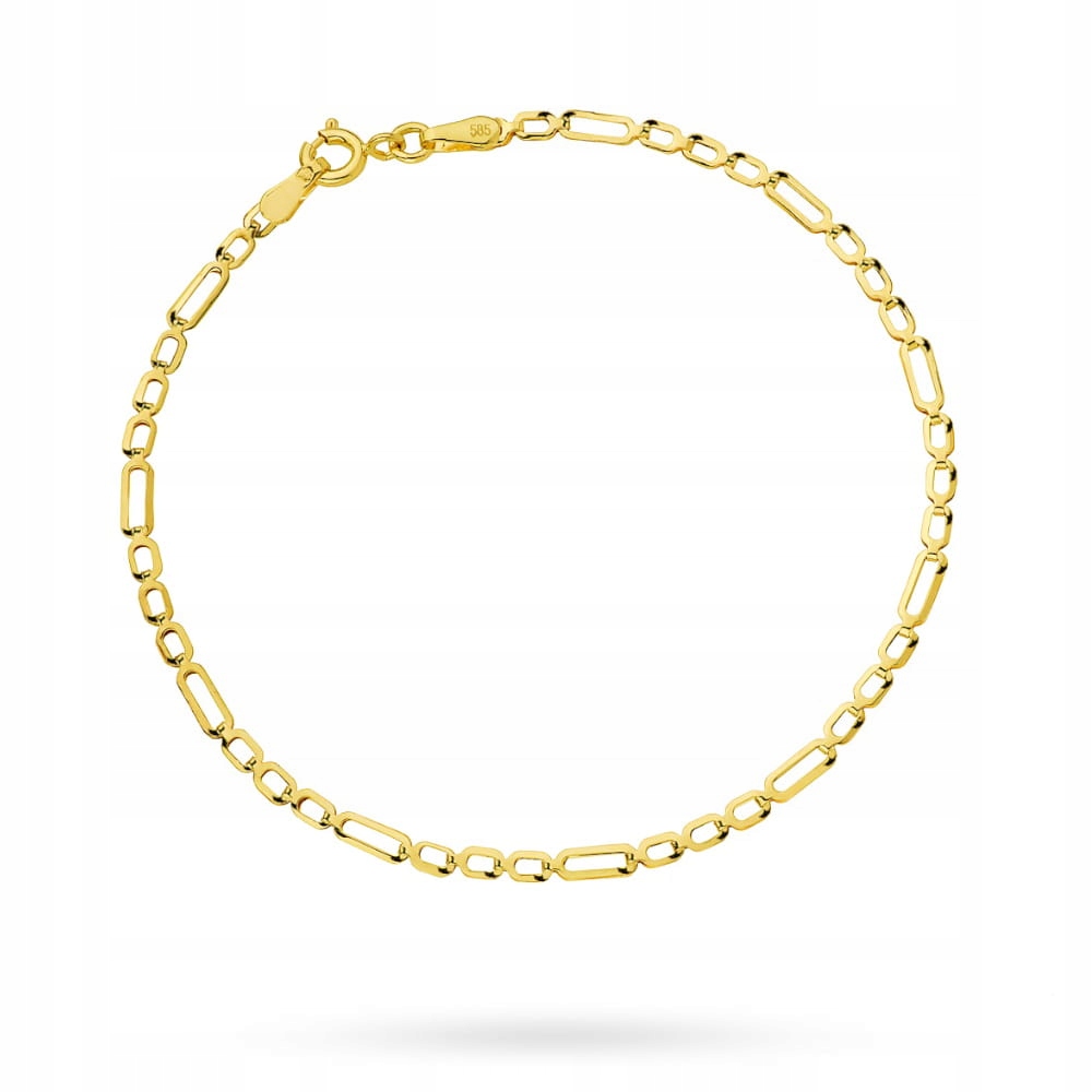 Zlatý náramek 585 Ažurové články Figaro 1.44 g pro ženy 18,5 cm 14 kt