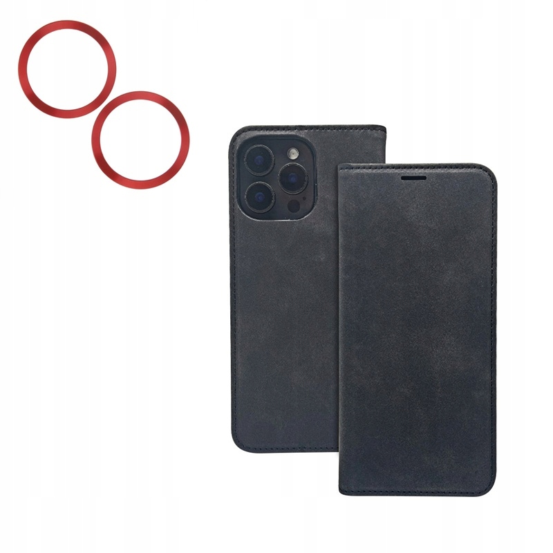 Etui Smart Suede do iPhone 15 6,1" czarne Tfo