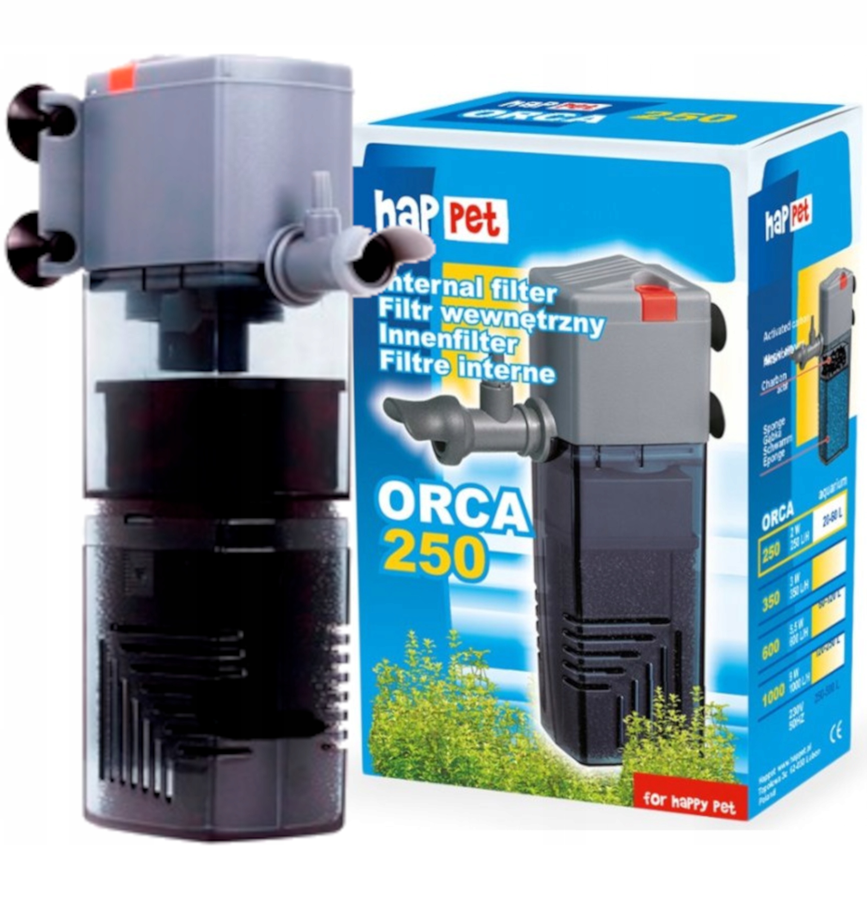 

Filtr Wewnętrzny Orca 250 do akwarium 20-60 l