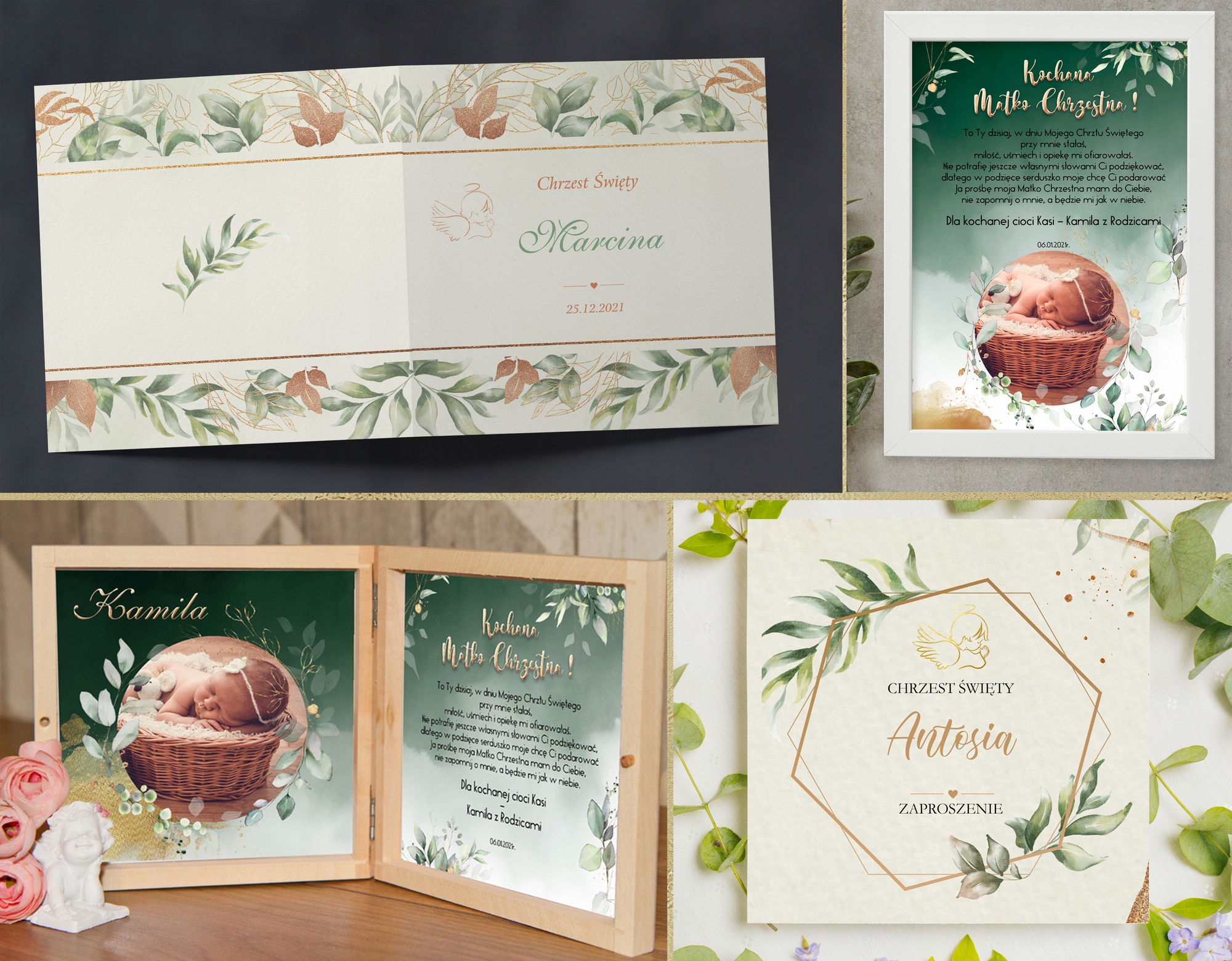 ZAPROSZENIA NA CHRZEST + złoty sznurek PAPIER PERŁOWY +personalizacja teksu Szerokość produktu 14 cm