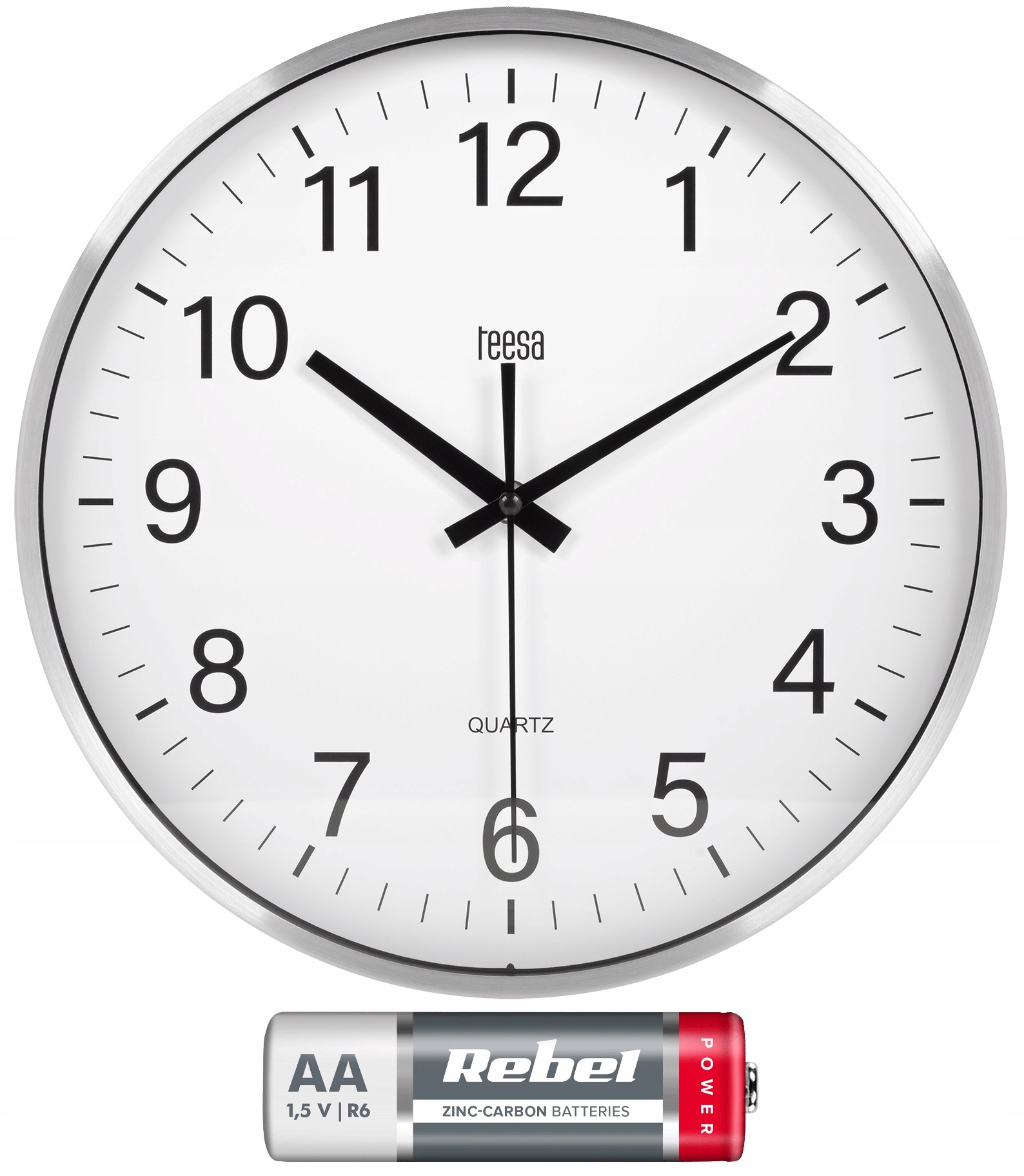 

Zegar Ścienny Teesa Silver Srebrny 30CM Bateria