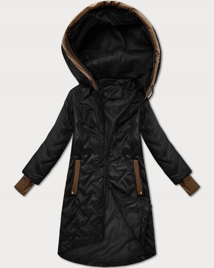 Prošívaná Bunda Plus Size T2-2291 Černá 50