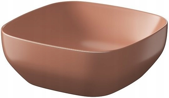 Umyvadlo na desku Larga čtverec 38x38 cihlová matná barva