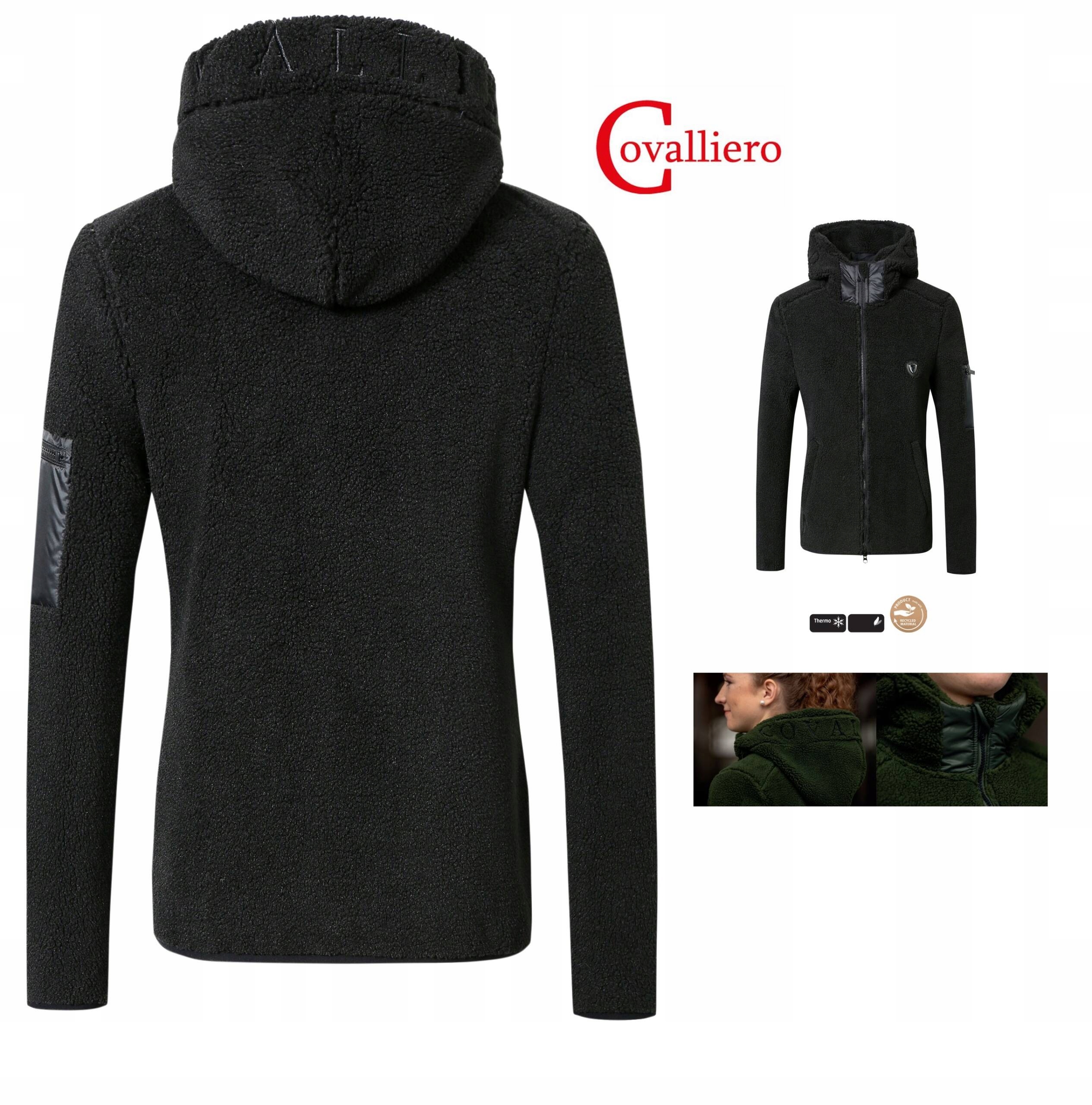 Teddy bluza z kapturem CC przytulny miś ciepła Covalliero czarna L/40