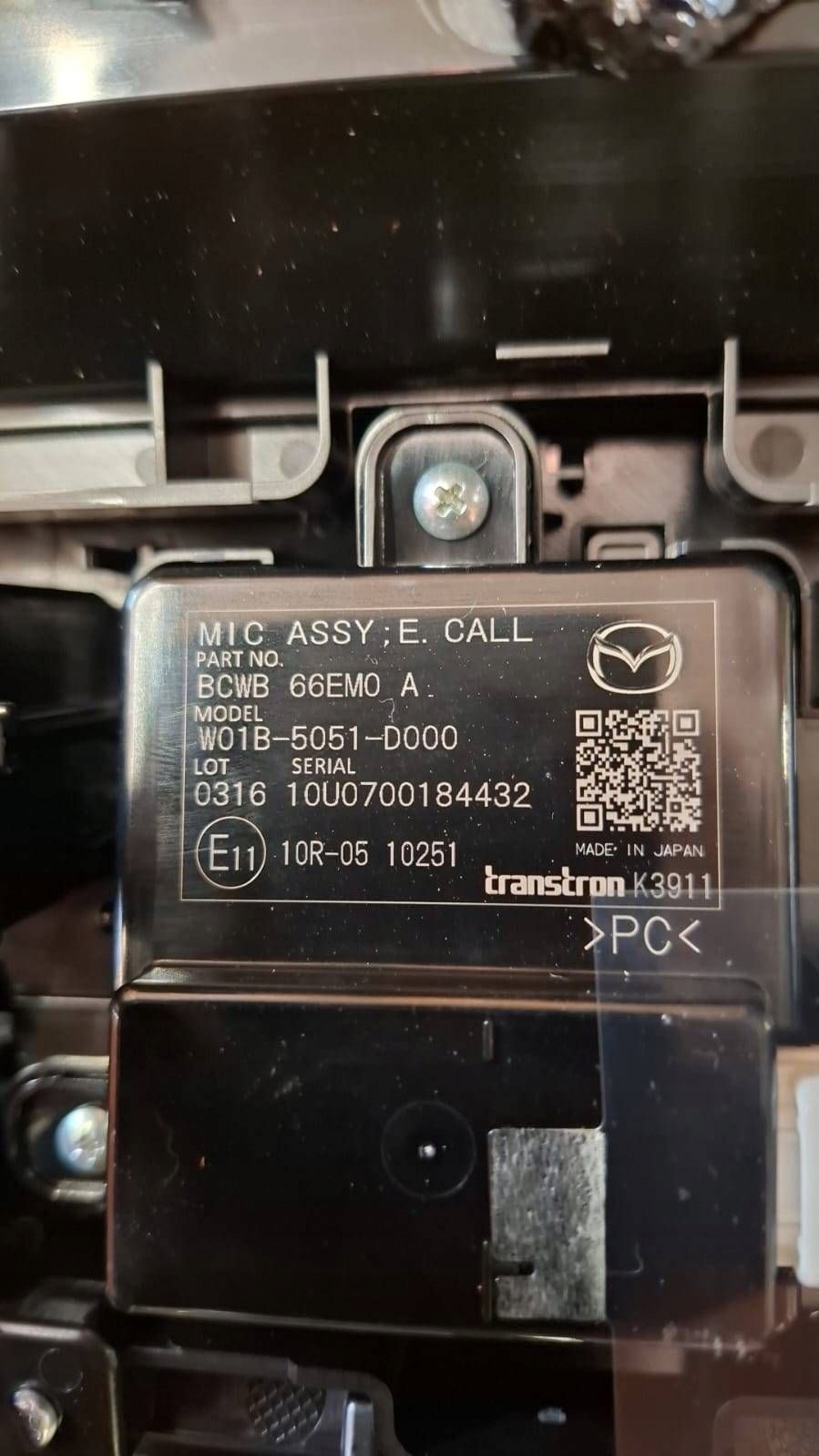 light switch lighting WEWNATRZ MIKROFON SOS MAZDA MX-30 BCWB66EM0