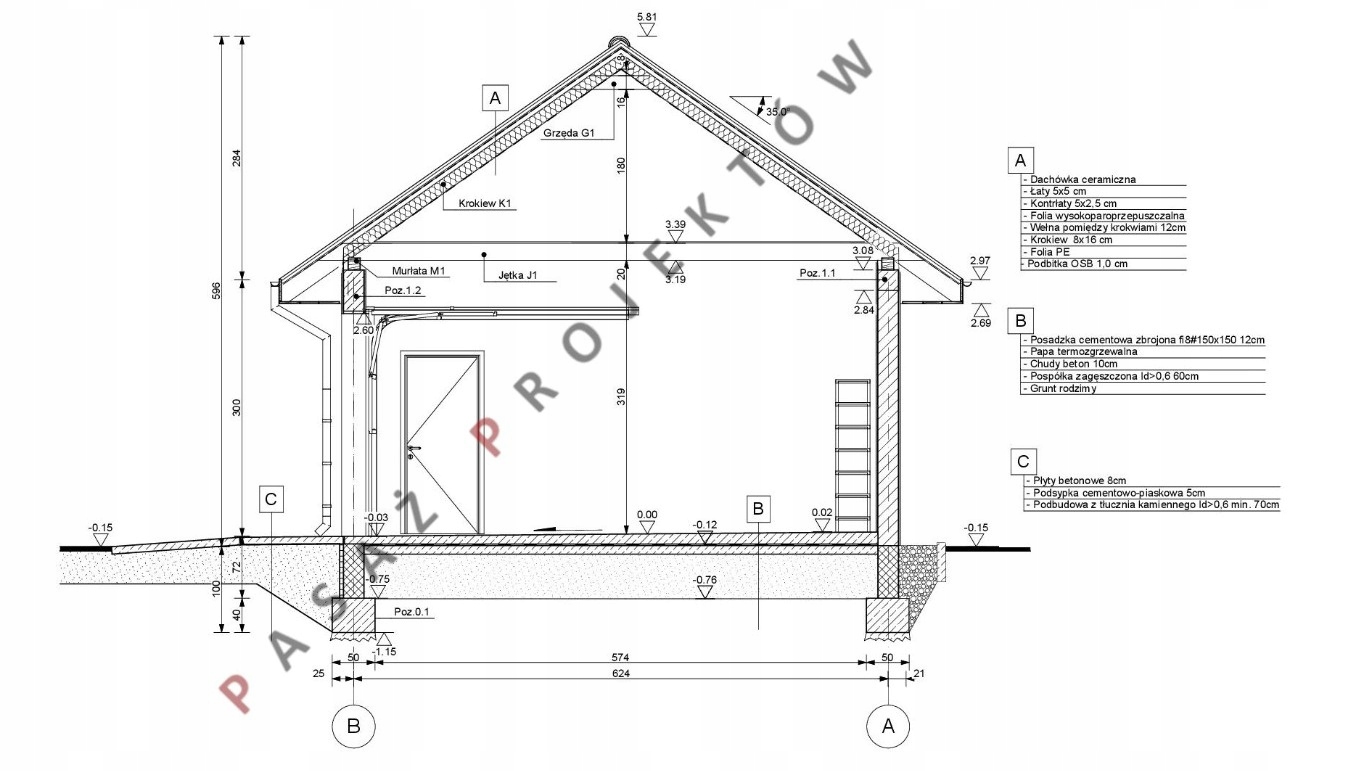 PROJEKT BUDYNKU GOSPODARCZEGO G016 Marka inna