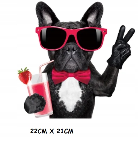 PIESEK TERMO NAKLEJKA APLIKACJA NAPRASOWANKA-BULLDOG FRANCUSKI-X-3/A Model DOG