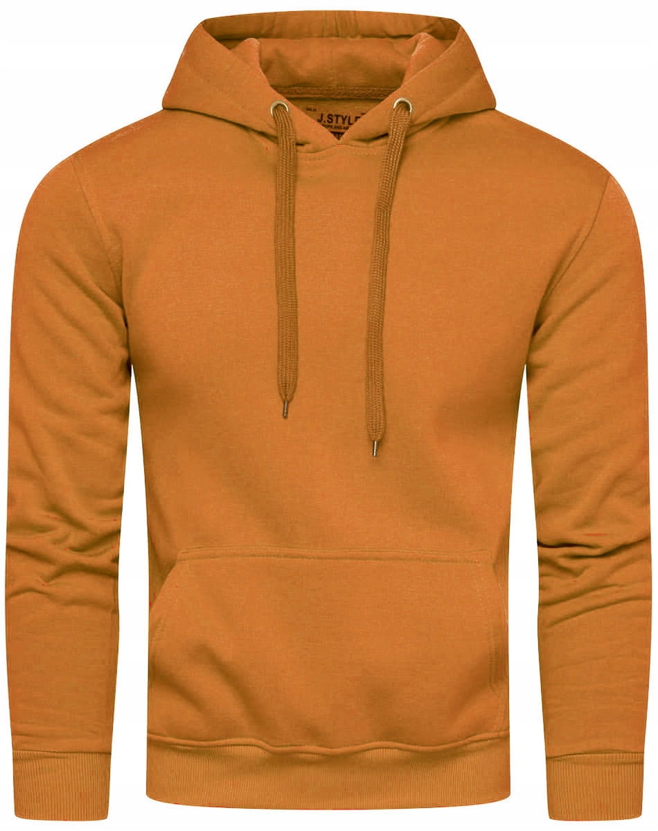 BLUZA MĘSKA Z KAPTUREM KANGURKA MUSZTARDOWA M