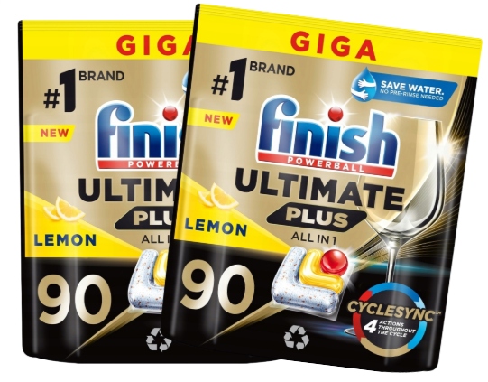 Kapsułki tabletki Finish Ultimate Plus All in 1 Lemon 2 x 90 szt 180szt