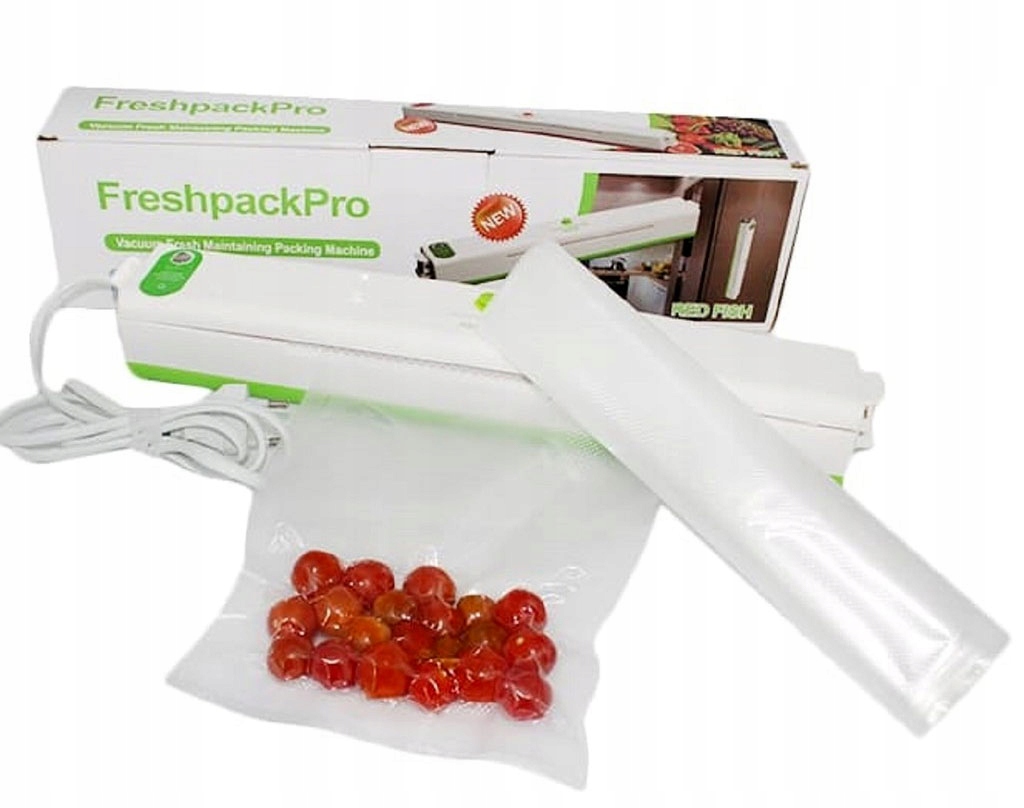 ZGRZEWARKA PRÓŻNIOWA FOLII PAKOWARKA DO PAKOWANIA ŻYWNOŚCI + WORKI Podciśnienie 0.57 bar