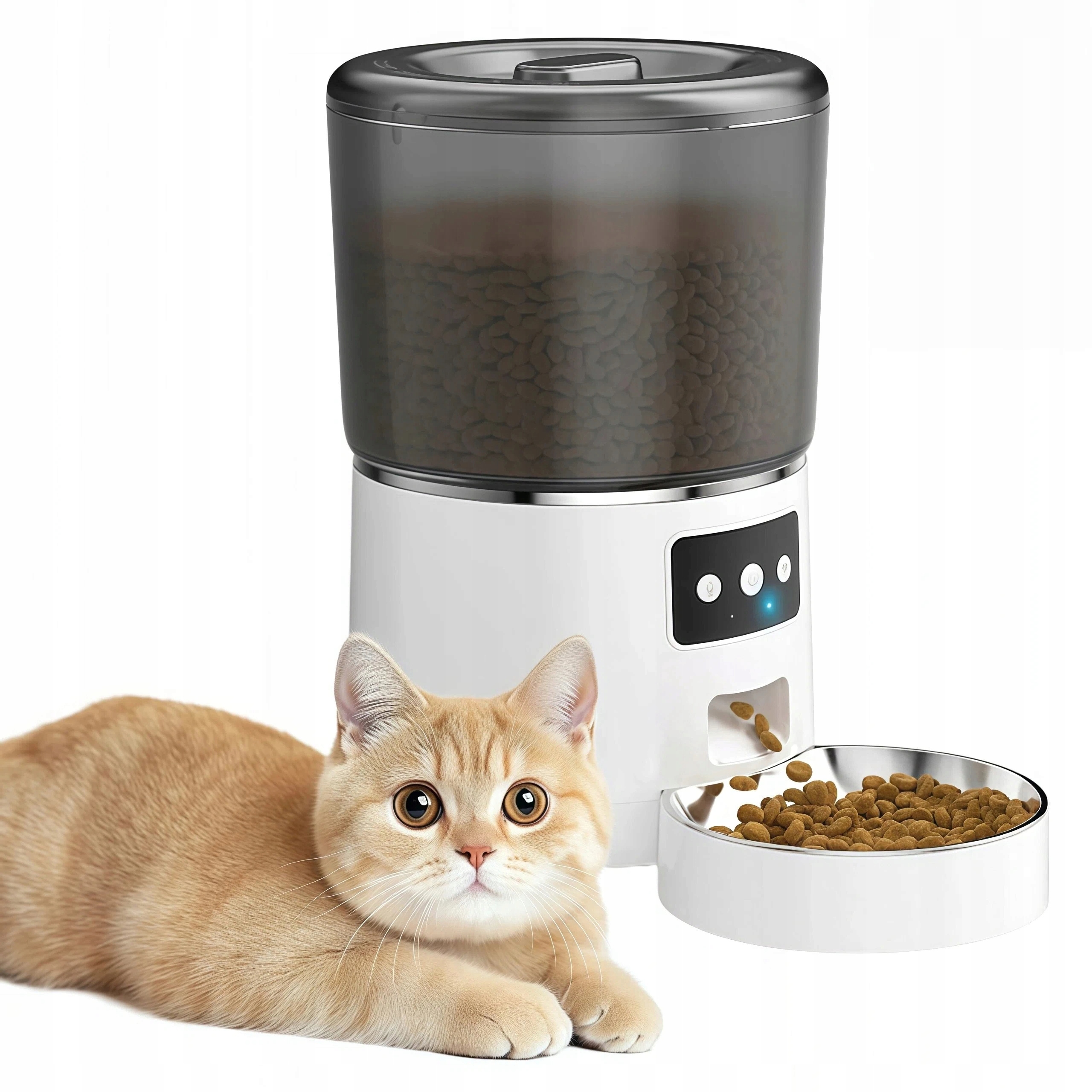 Levně Podavač Miska 4L Wifi Automatický Dávkovač Krmiva Psa Kočky App Ovládání