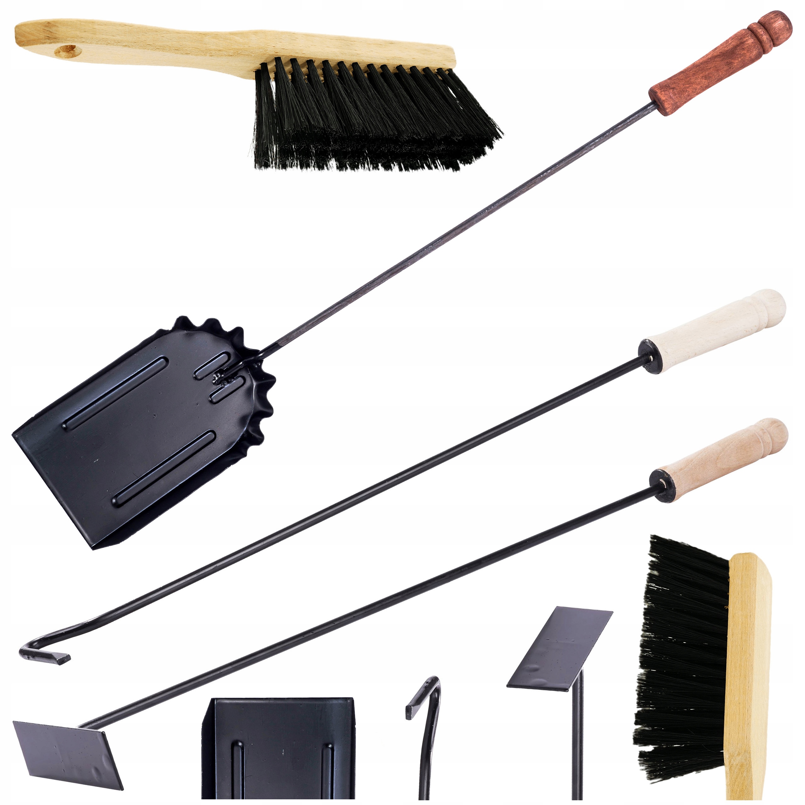 ZESTAW PRZYBORY KOMINKOWE AKCESORIA PIECA KOMINKA ZMIOTKA ŁOPATKA GRACKA