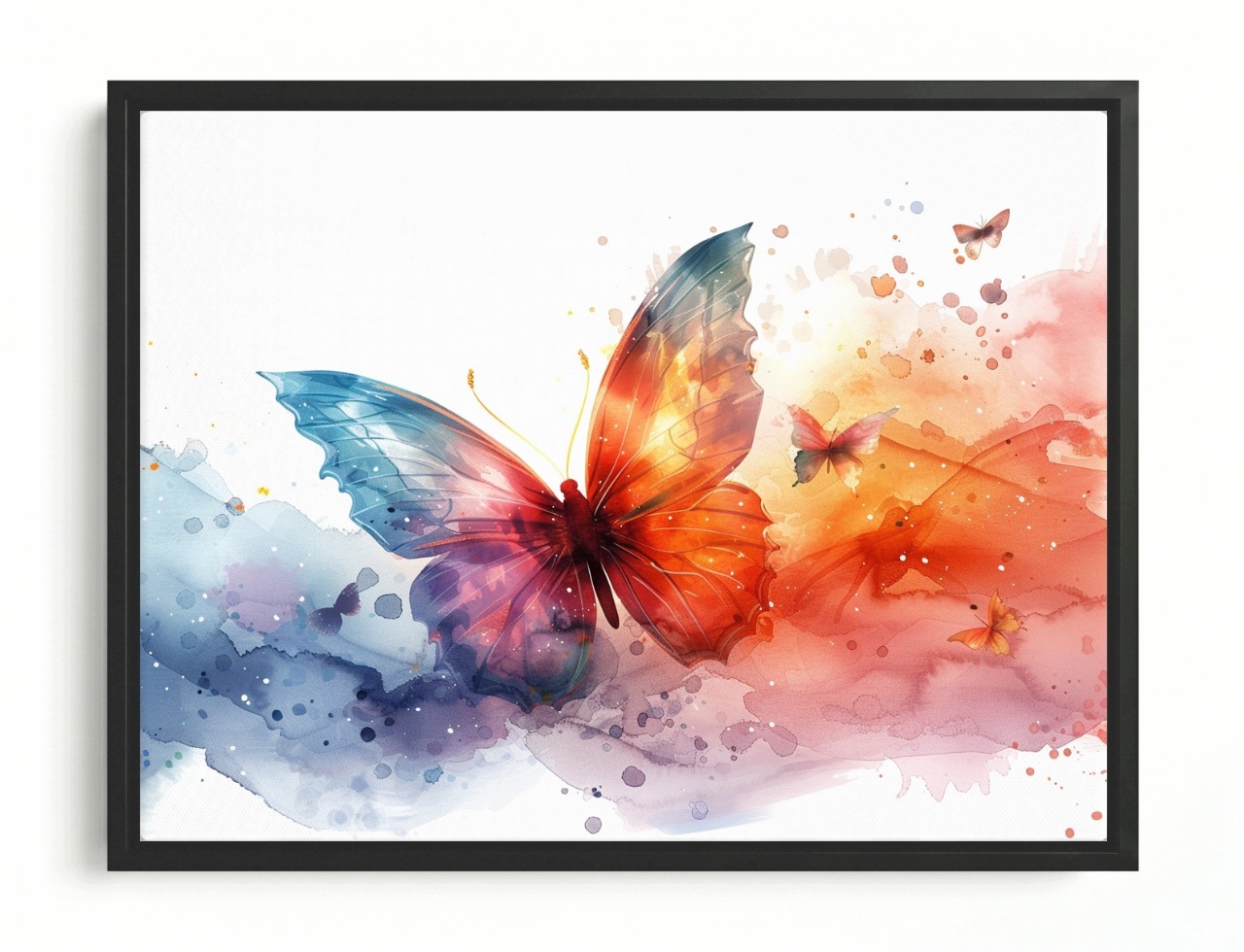 Obraz Rám American Box Grafika Akvarel Motyl Hmyz Farby 80x60