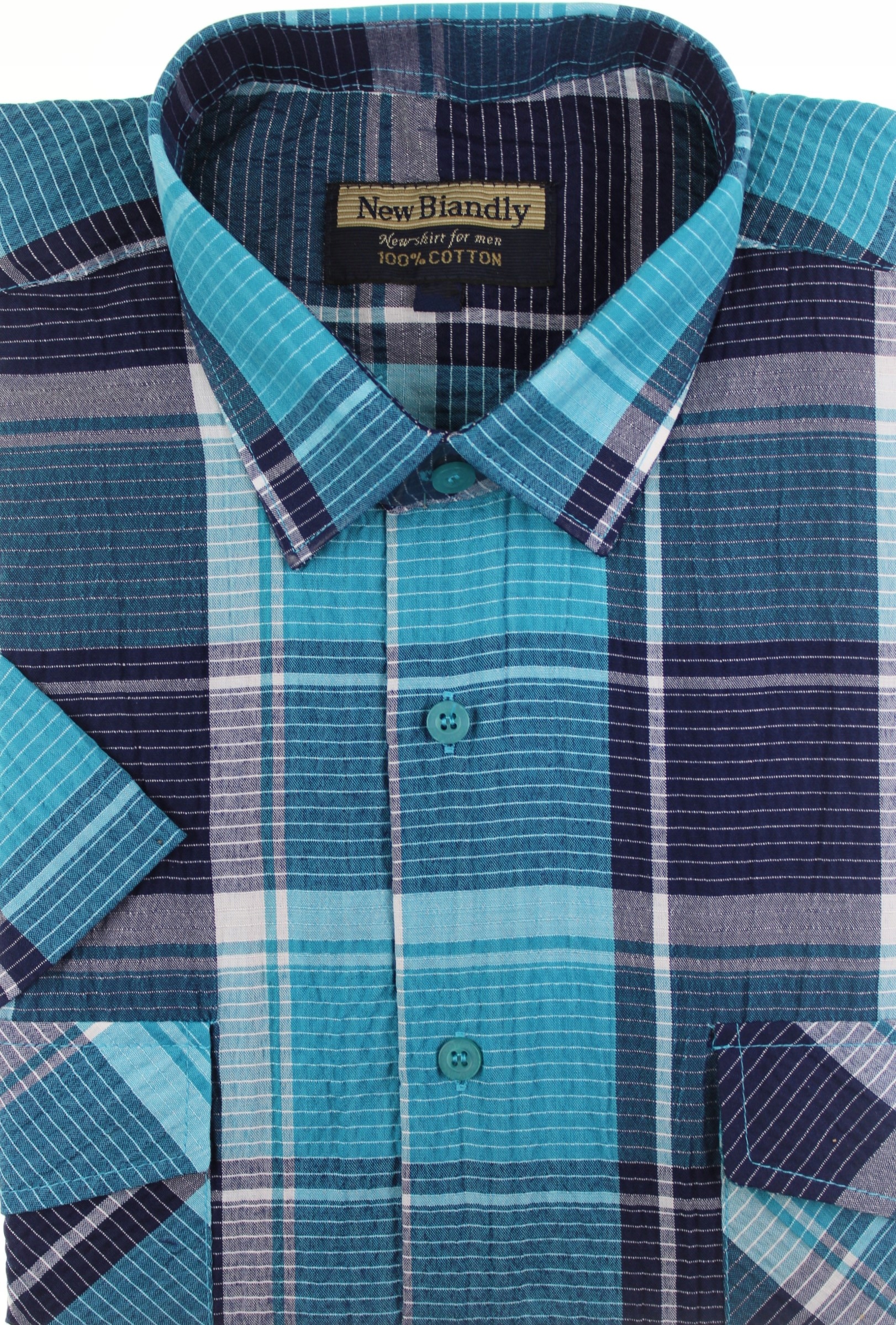 KOSZULA KOROWA MĘSKA KRÓTKI RĘKAW W KRATĘ KORA L A16