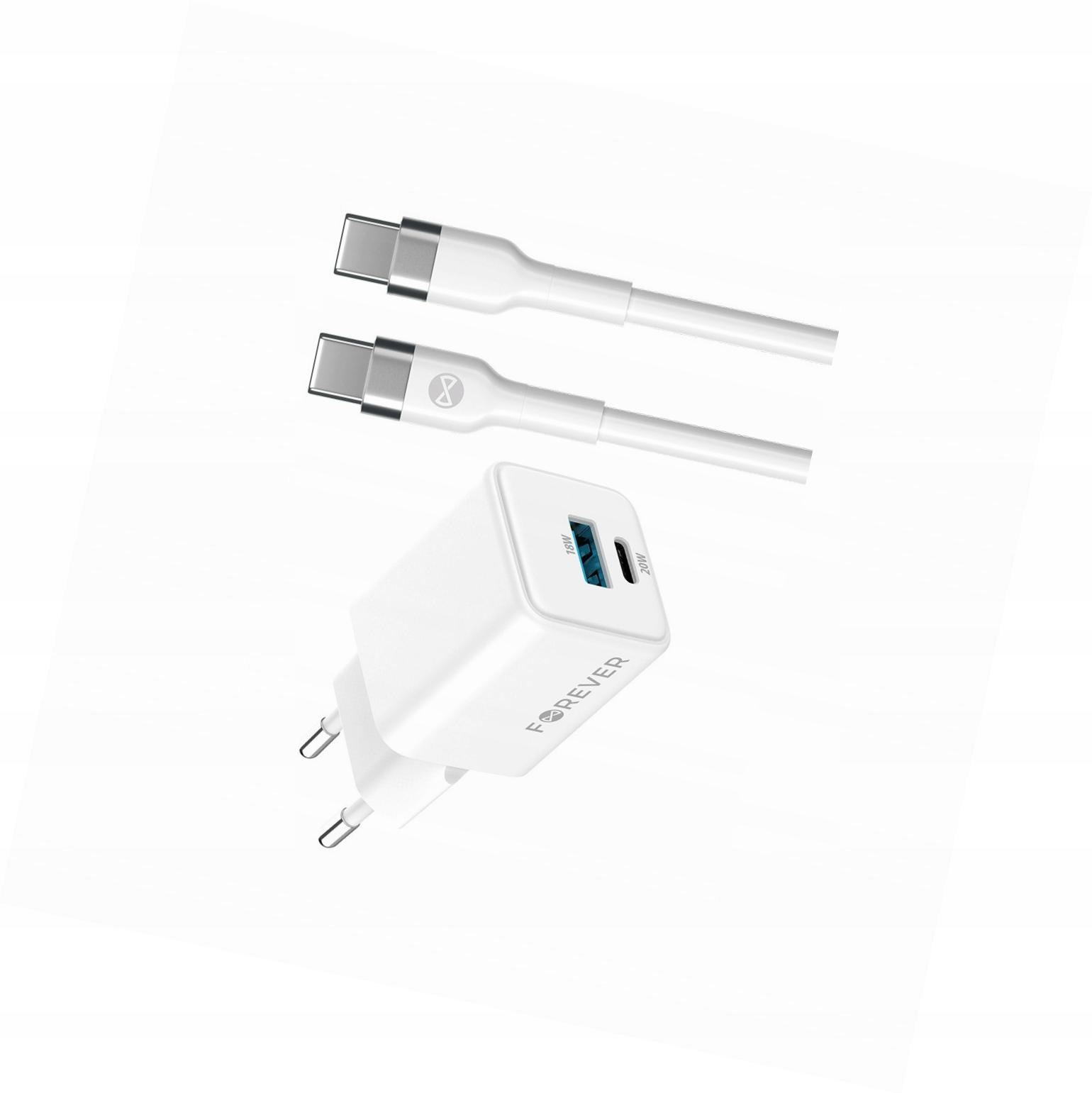 Szybka ładowarka GaN 20W 2 wejścia Usb i Usb-c z kablem do OnePlus 7 Pro