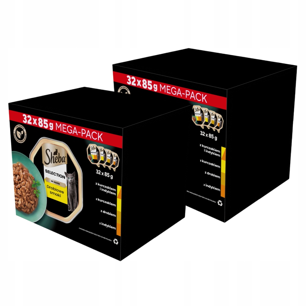 Zestaw 2X Sheba Select Slices Karma Dla Kota Drobiowe Smaki W Sosie 32X85G