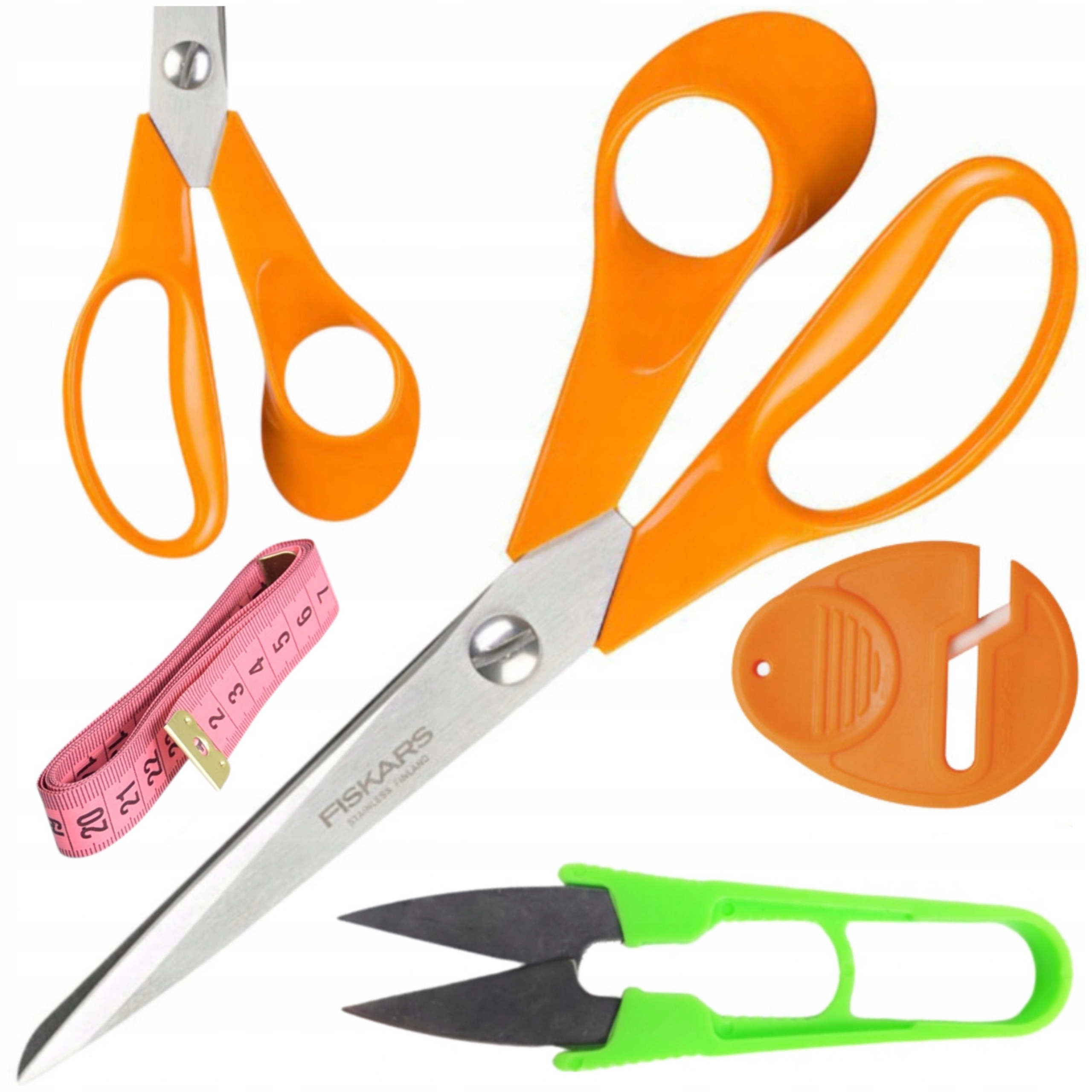 Univerzální Nůžky Fiskars s ostřičem hladítko centimetr kleštičky 21CM