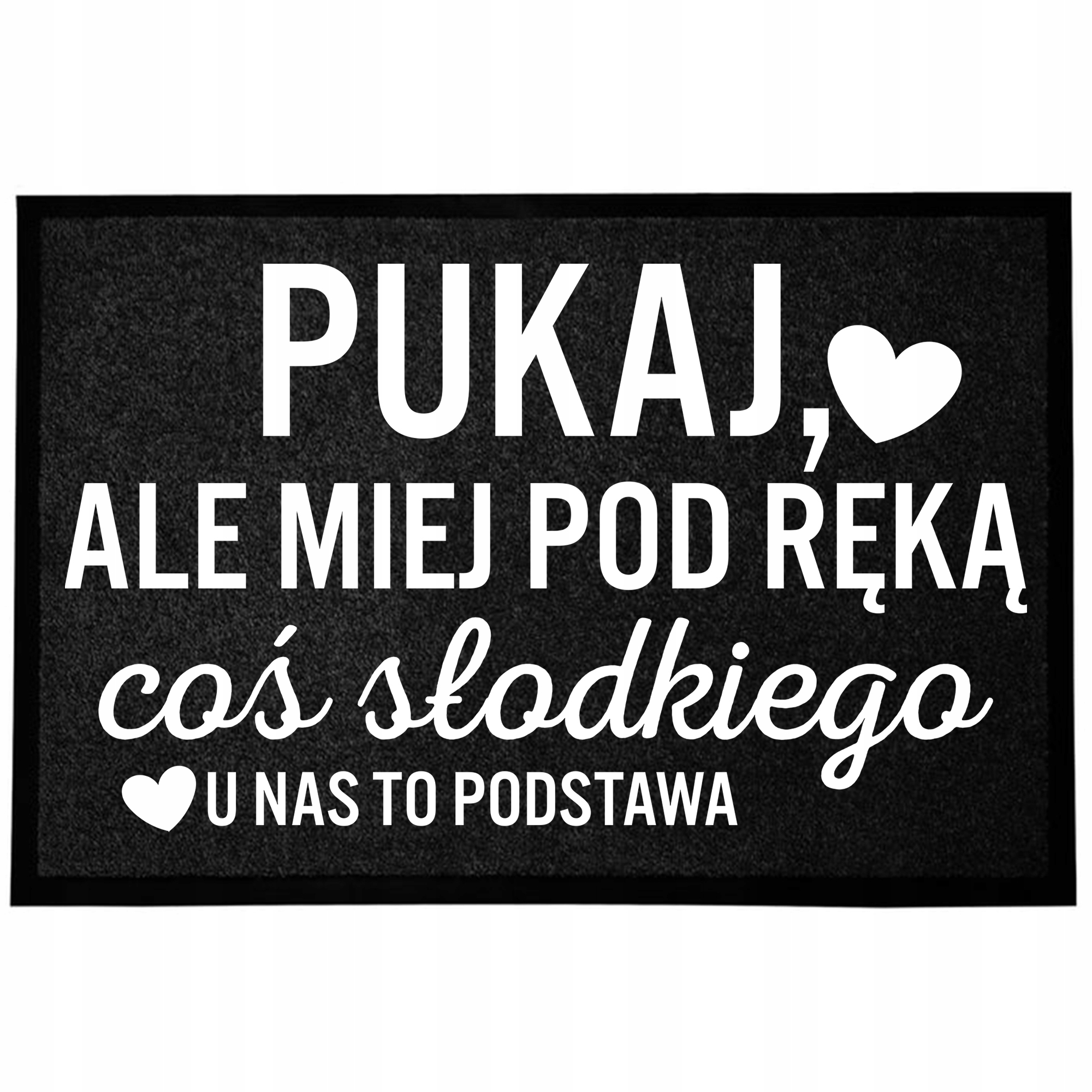 Wycieraczka Wejściowa Czarna 40X60CM Pod Drzwi Zabawny Nadruk Coś Słodkiego