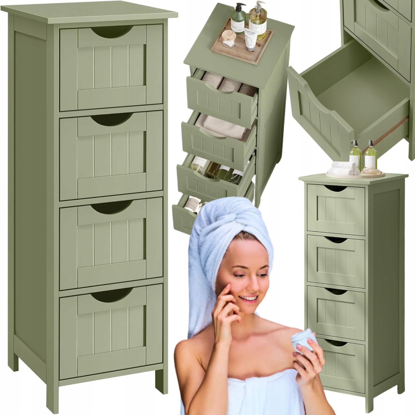 Regál Úzka skrinka do kúpeľne a obývacej izby Stojací stĺpik s zásuvkami