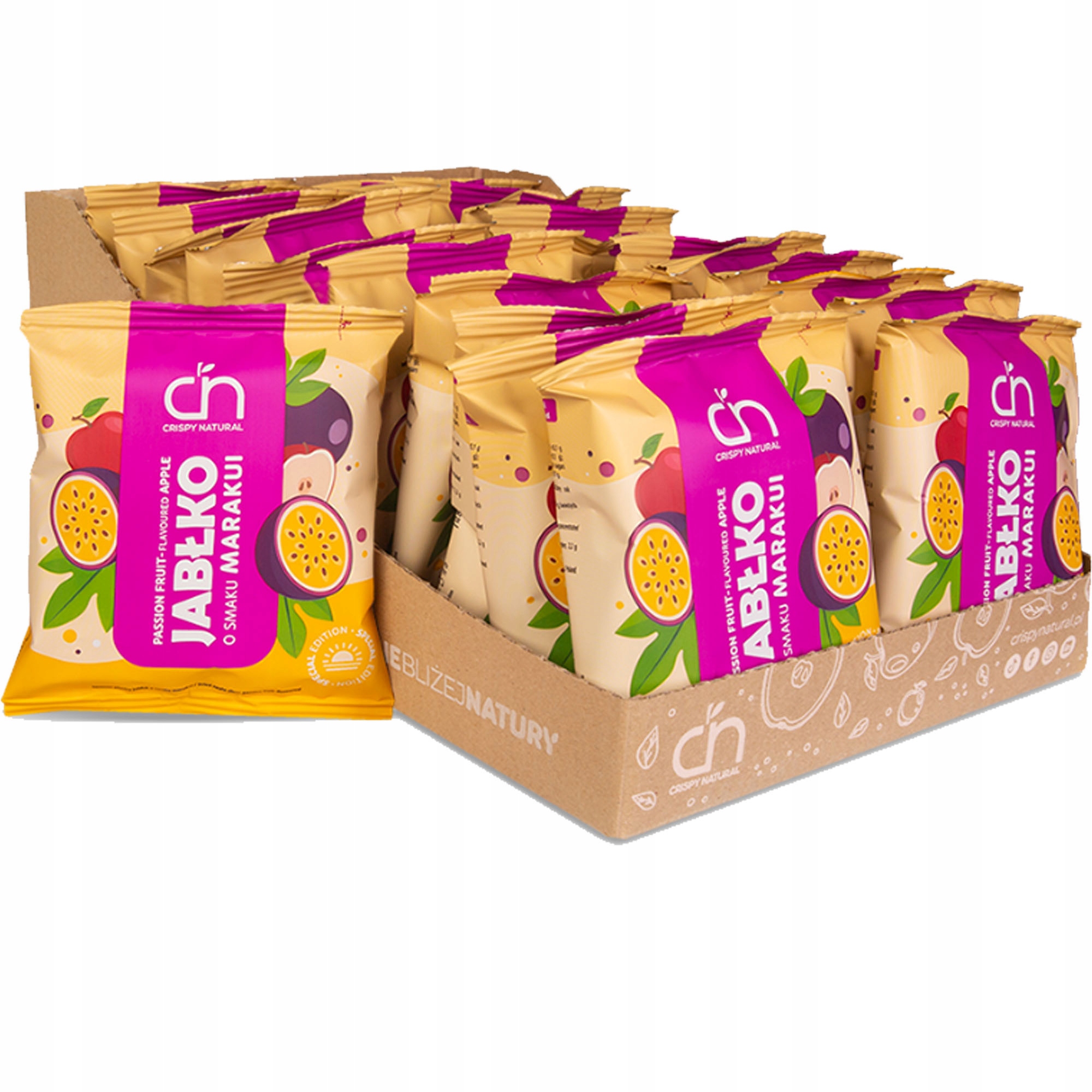 Crispy Natural Jabłko O Smaku Marakui 18g Suszone owoce nr 18 x24szt