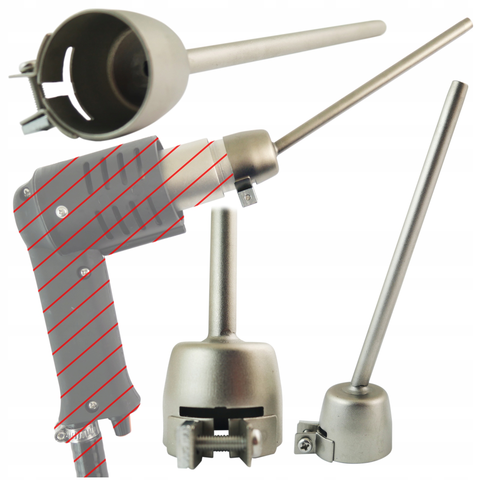 Tryska pro svářečku plastů Bosite S2 Dlouhá rovná pod úhlem ohnutá 14,5 cm+