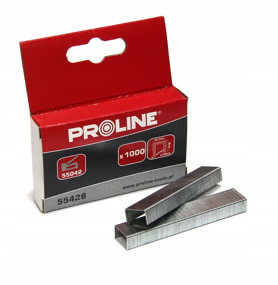 Zszywki hartowane typ R prostokątne 8mm Proline