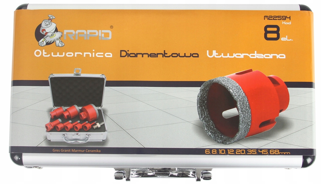 WIERTŁO WOLFRAMOWE OTWORNICE DIAMENTOWE PŁYTEK Kod producenta M22594