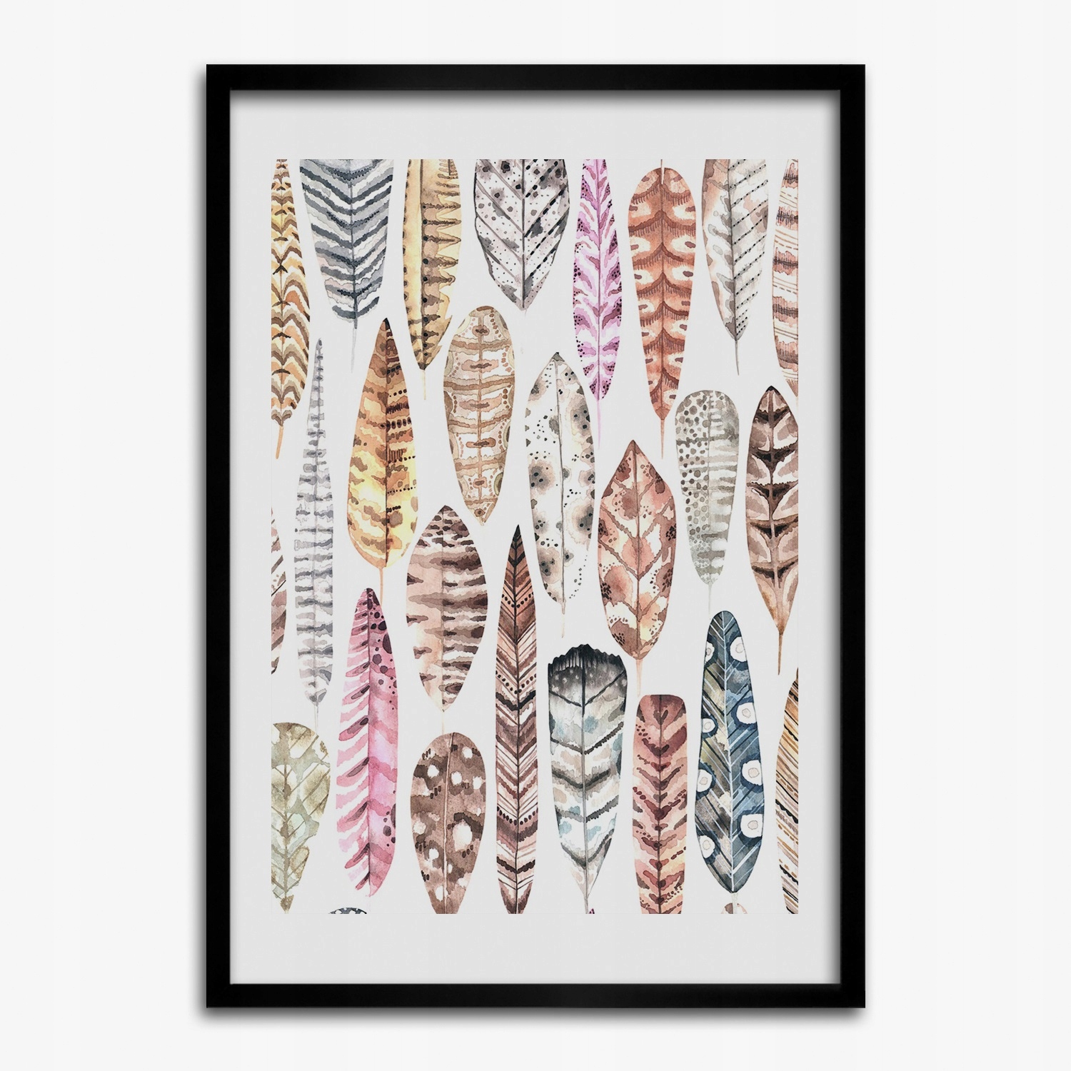 Obraz s rámečkem do obývacího pokoje Barevné peří 50x70 cm