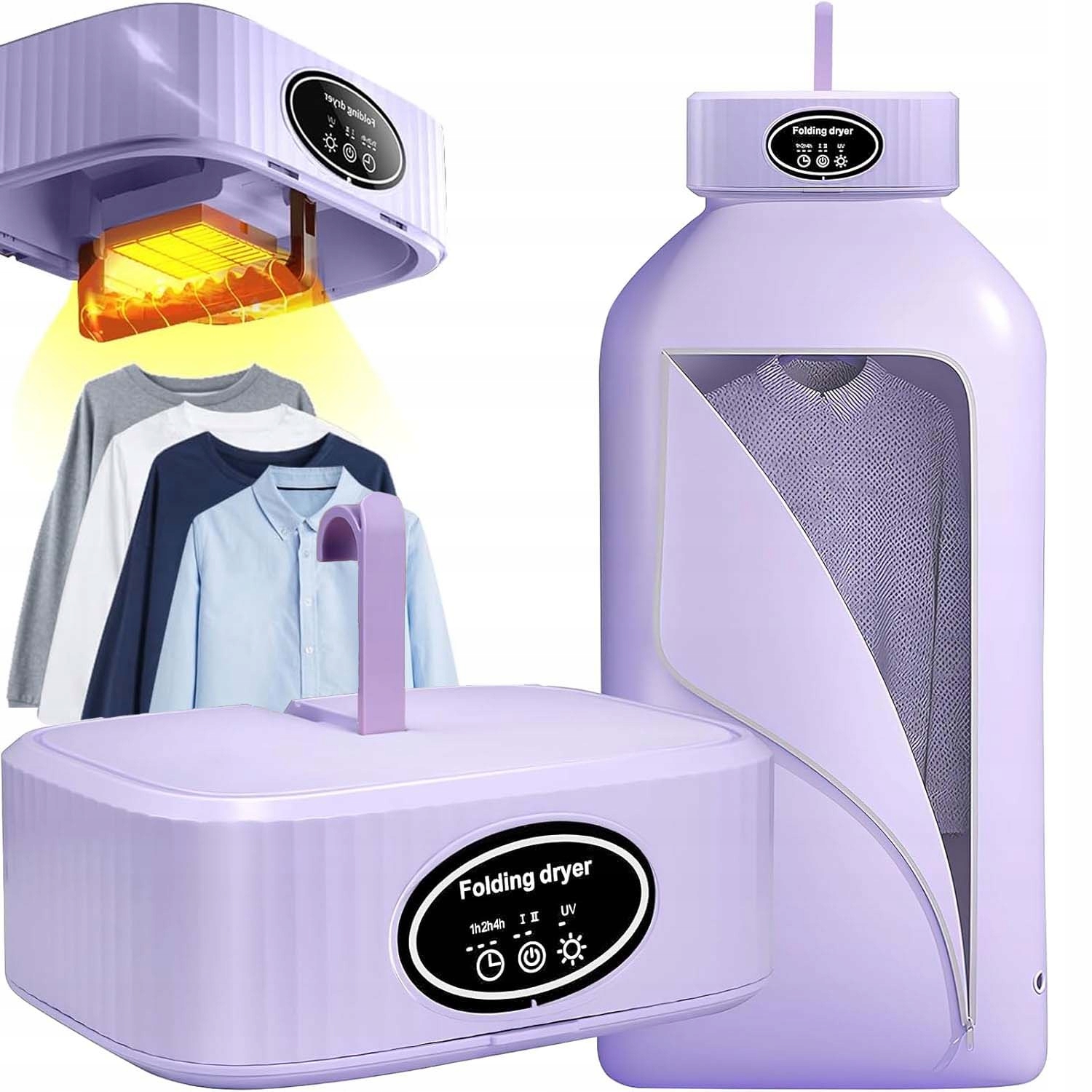 Levně Přenosná Skládací Sušák Na Prádlo Sušák 2 Rychlosti 600 W