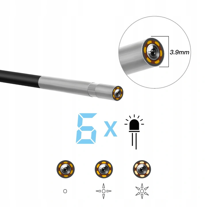 Kamera INSPEKCYJNA ENDOSKOP 10M 6LED FULL HD 3 9mm Mark Other