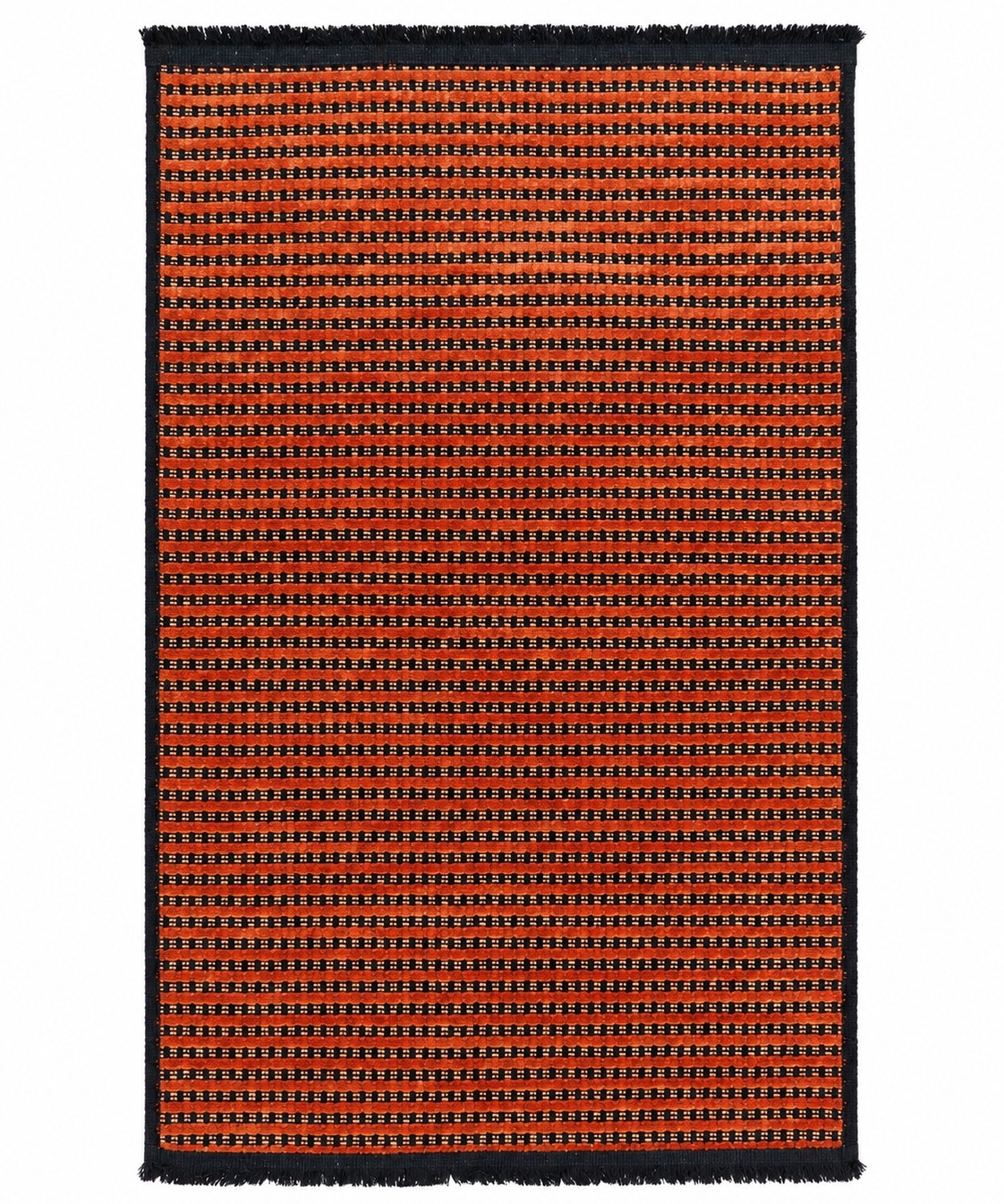 Koberec 60x100 Protiskluzový Oranžový S Koupelnovými Střapci, Tlustý
