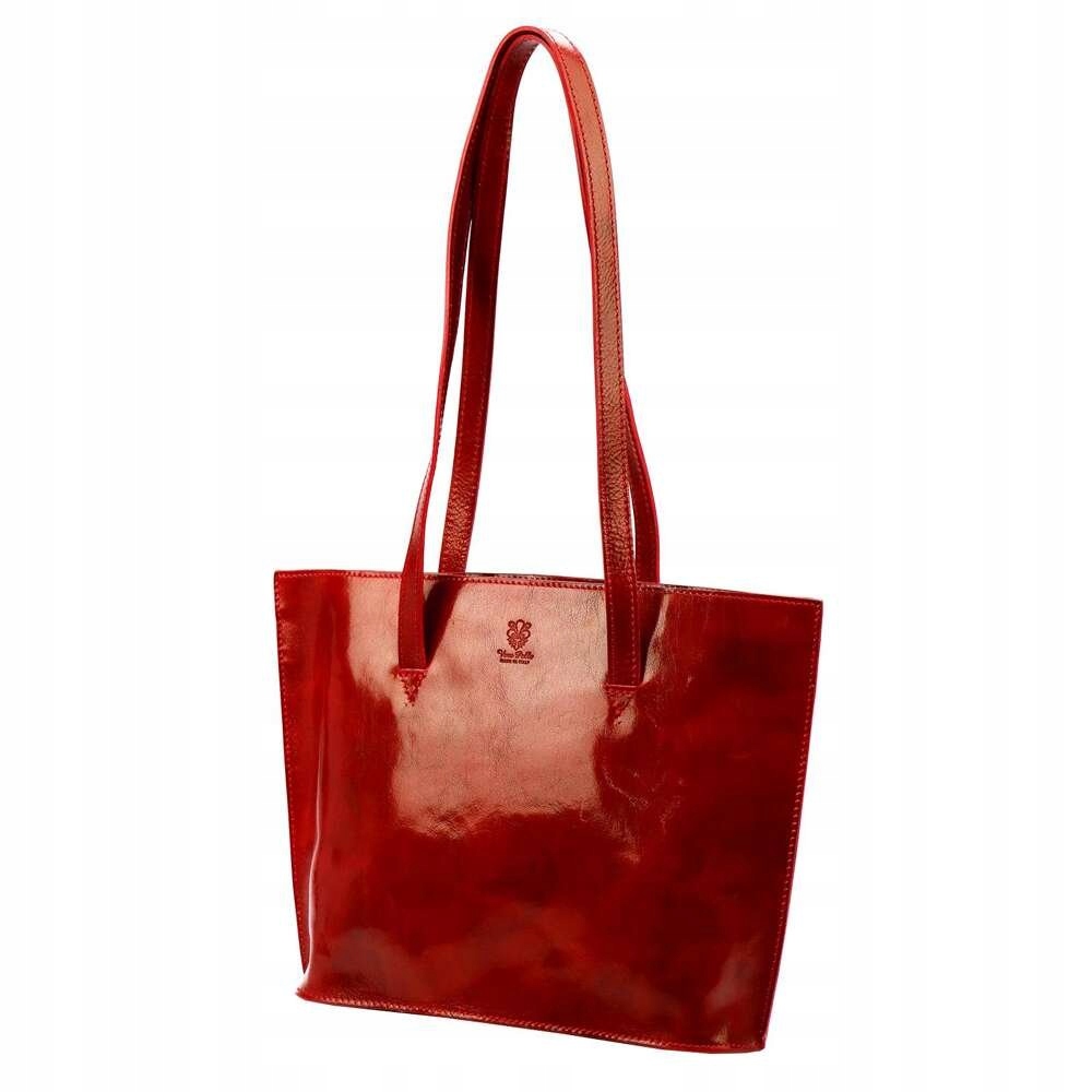Dámská kožená kabelka Shopperbag A4 Florence 47 Červená kožená