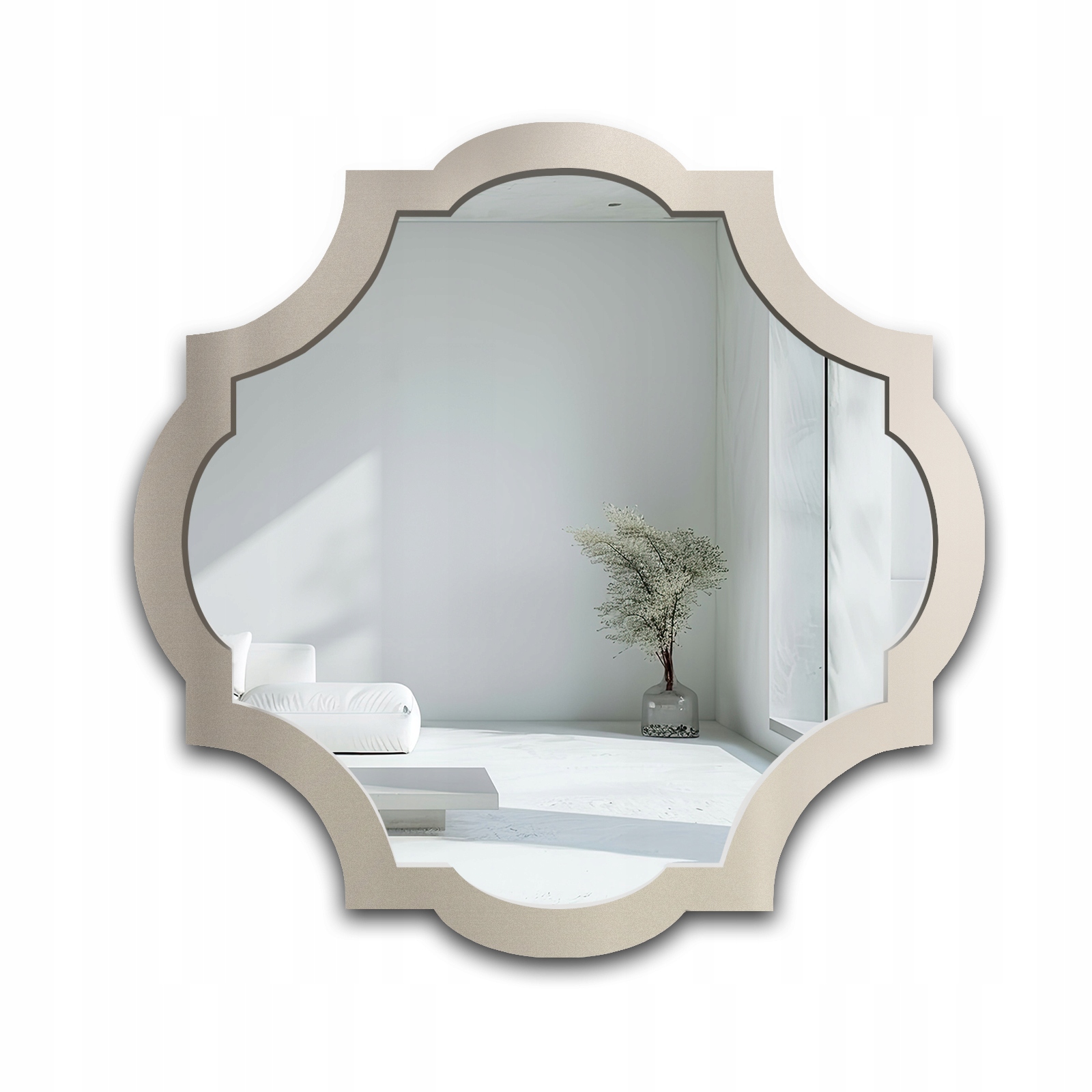 Zrcadlo Skarlet v retro stylu ve stříbrném rámu Mdf 110X110