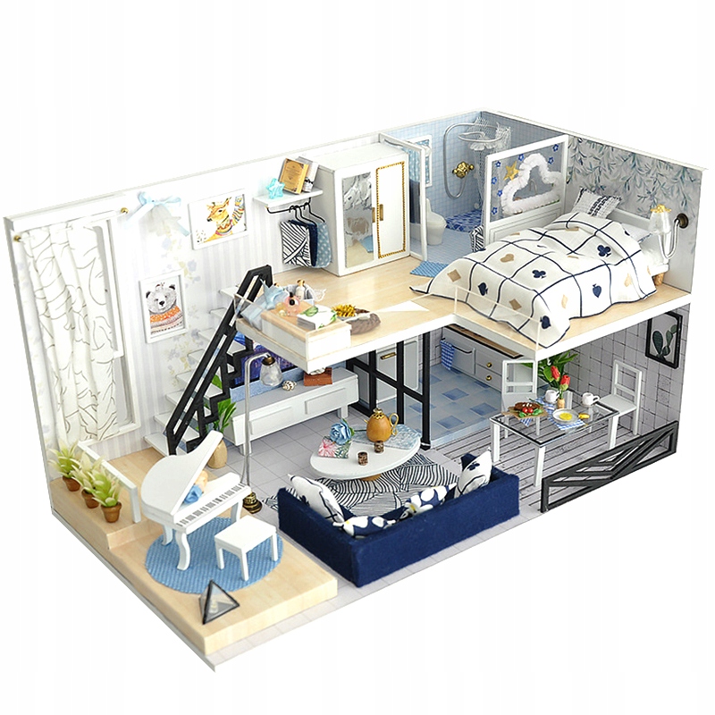 

Puzzle 3D Model domku zimowego Meble Led