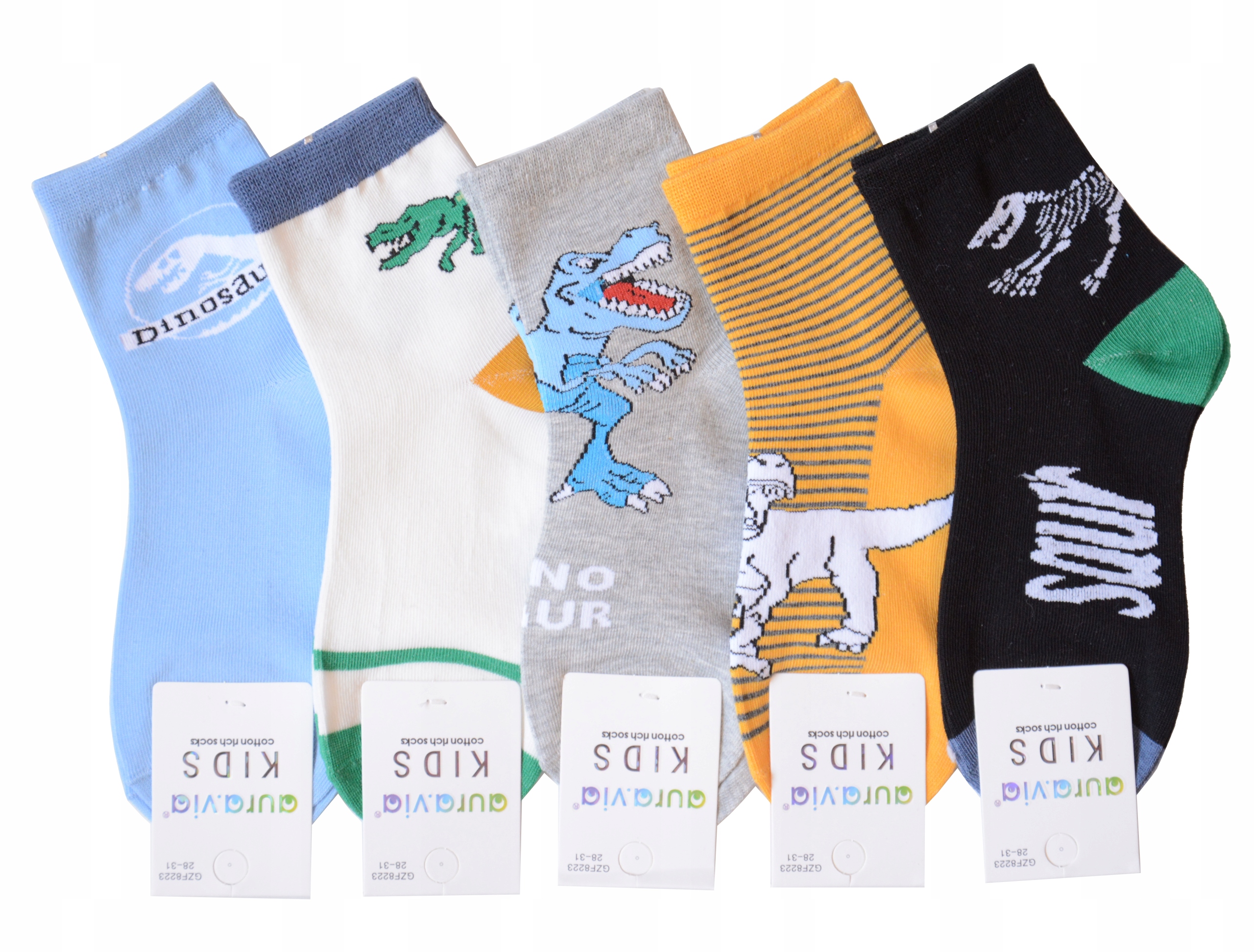 

Skarpety dinozaury 32-35 Dziecięce 5 Par Aura.via