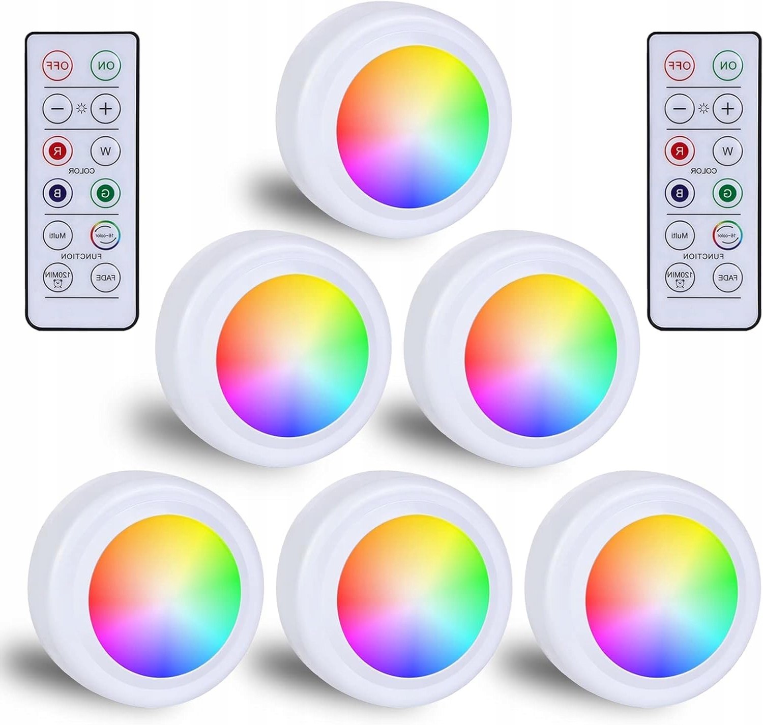 REFLEKTORY LED RGB BATERIA Z PILOTEM 16 KOLORÓW DOTYKOWA LAMPA TIMER