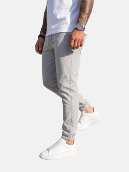 Szare Spodnie materiałowe joggery męskie 0065 Denley_30/S