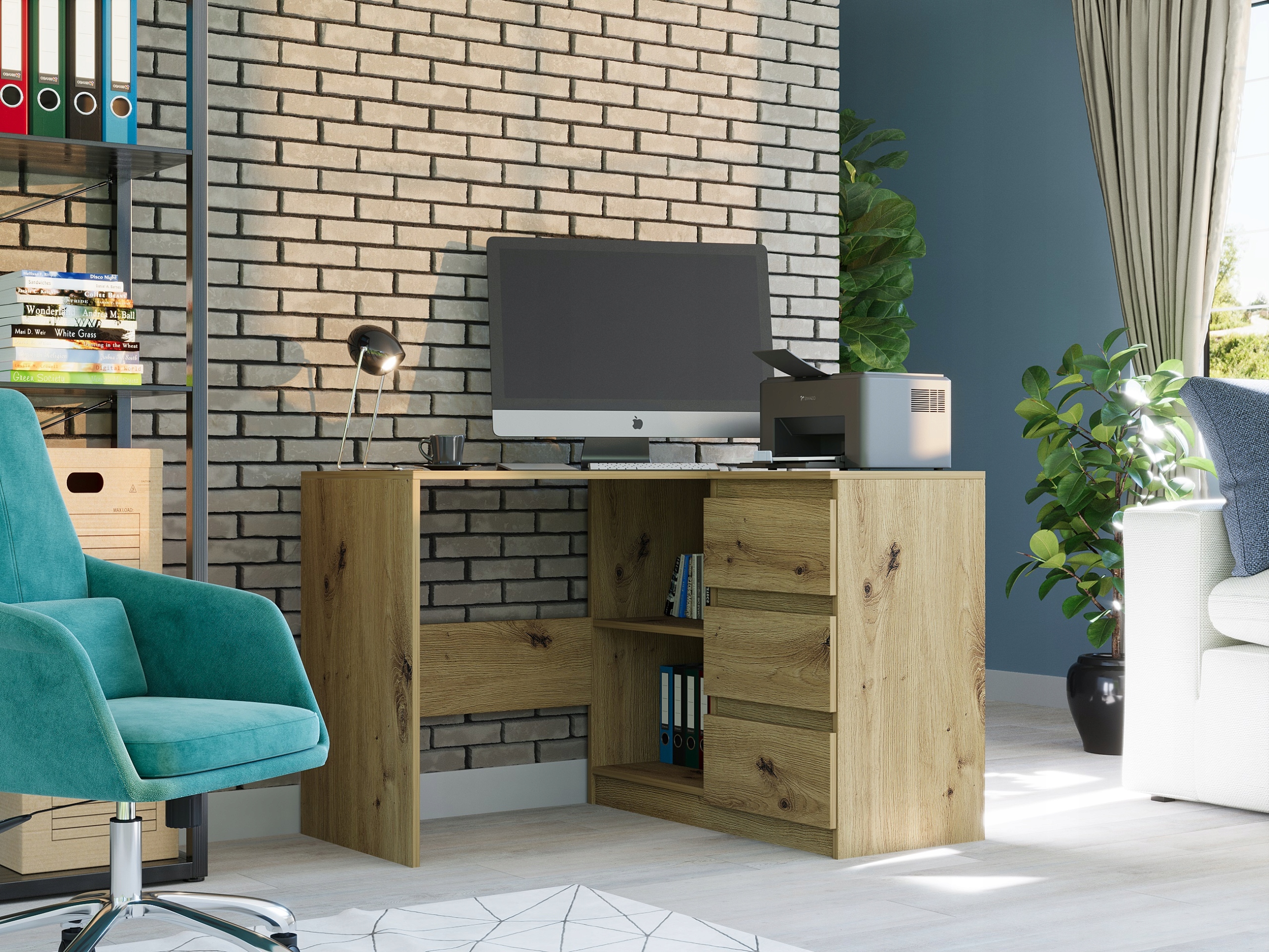 MEBLE BIURKO NAROŻNE KOMPUTER PRAWE artisan N-4P